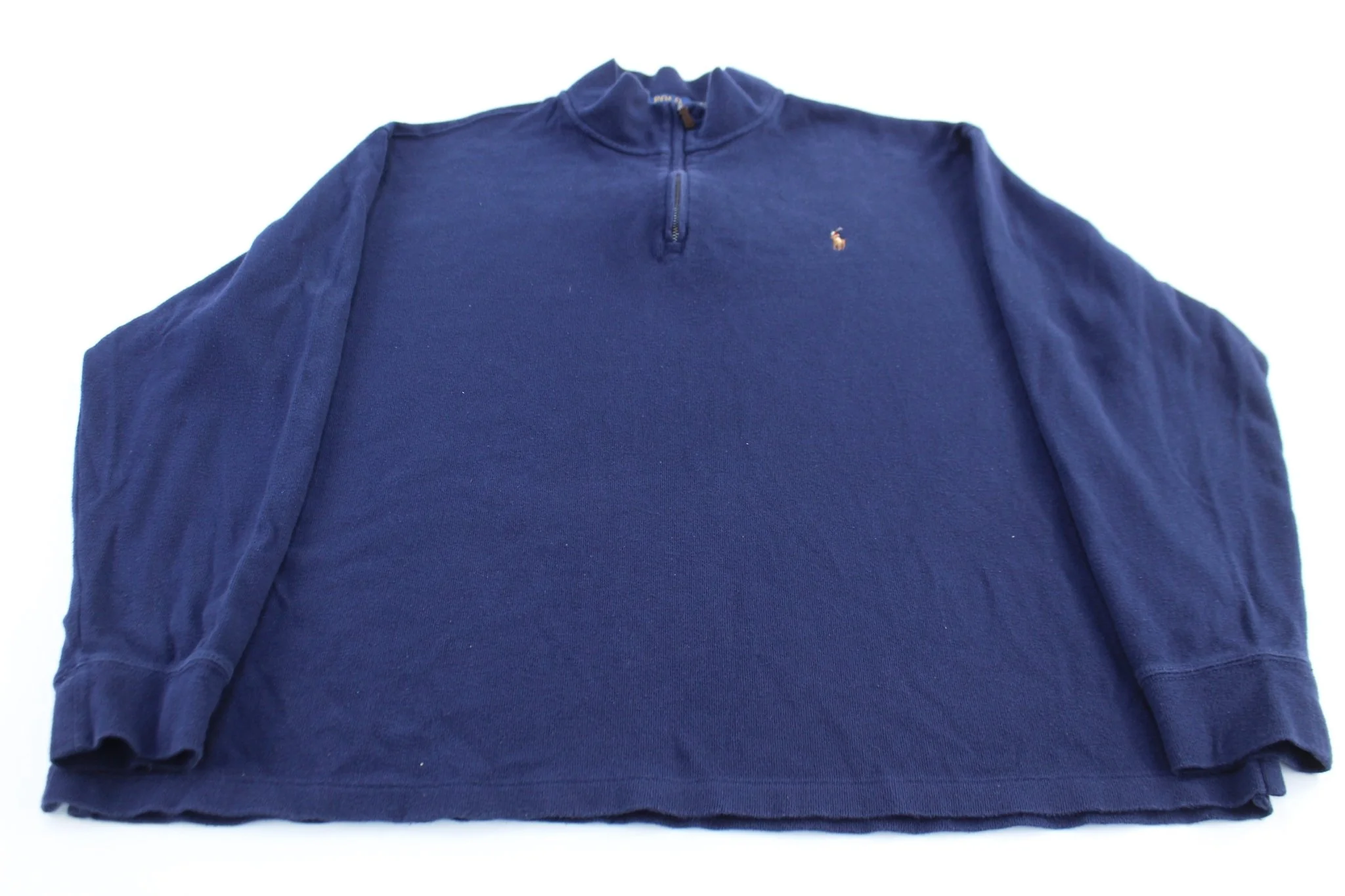 Polo Ralph Lauren Embroidered Logo Blue Quarter Zip Sweater