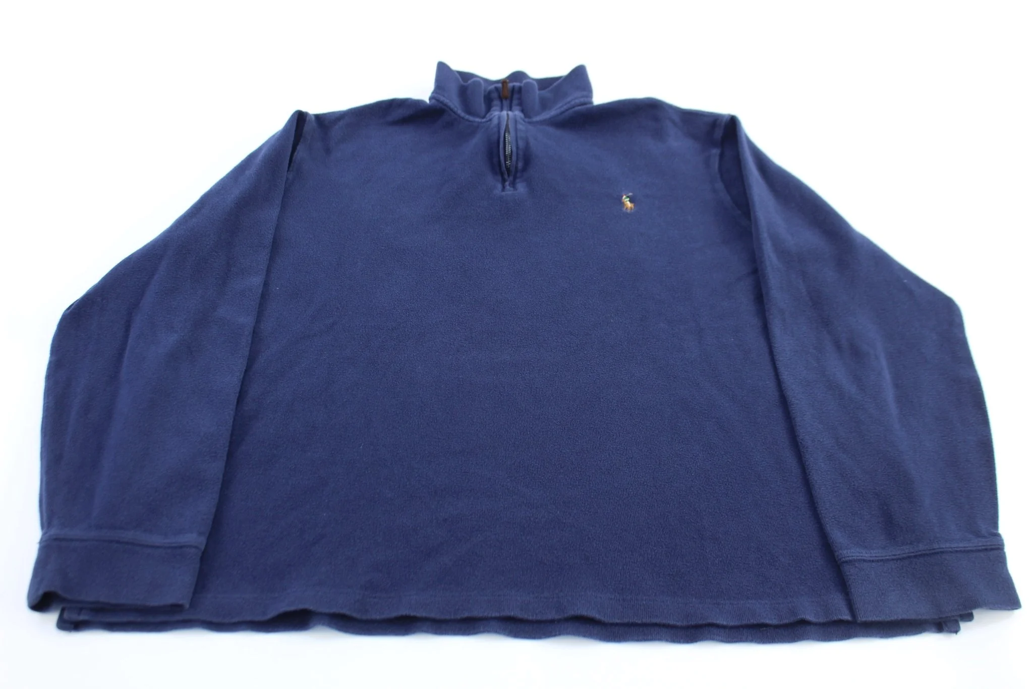 Polo Ralph Lauren Embroidered Logo Blue Quarter Zip Sweater