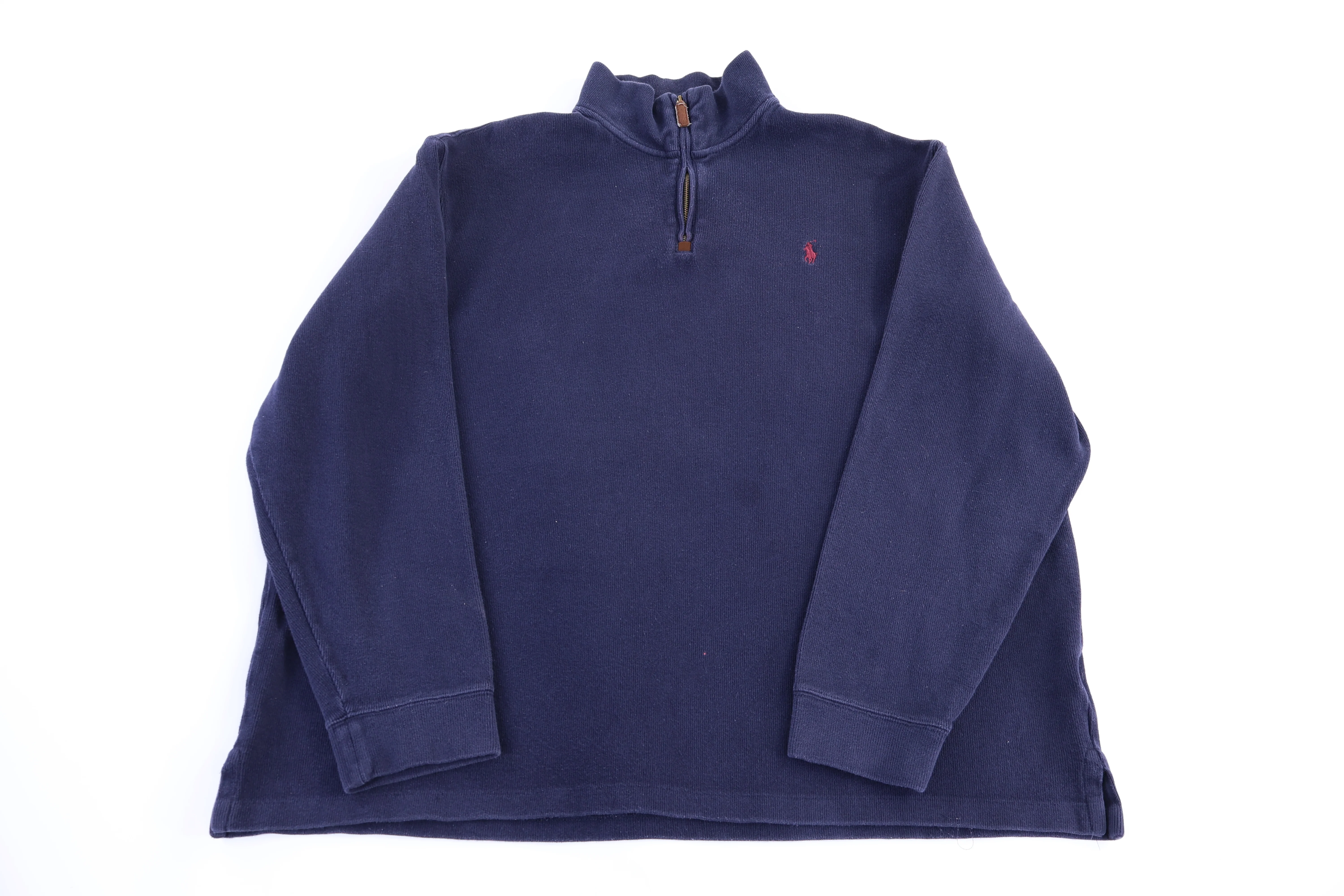 Polo Ralph Lauren Embroidered Logo Blue Quarter Zip Sweater