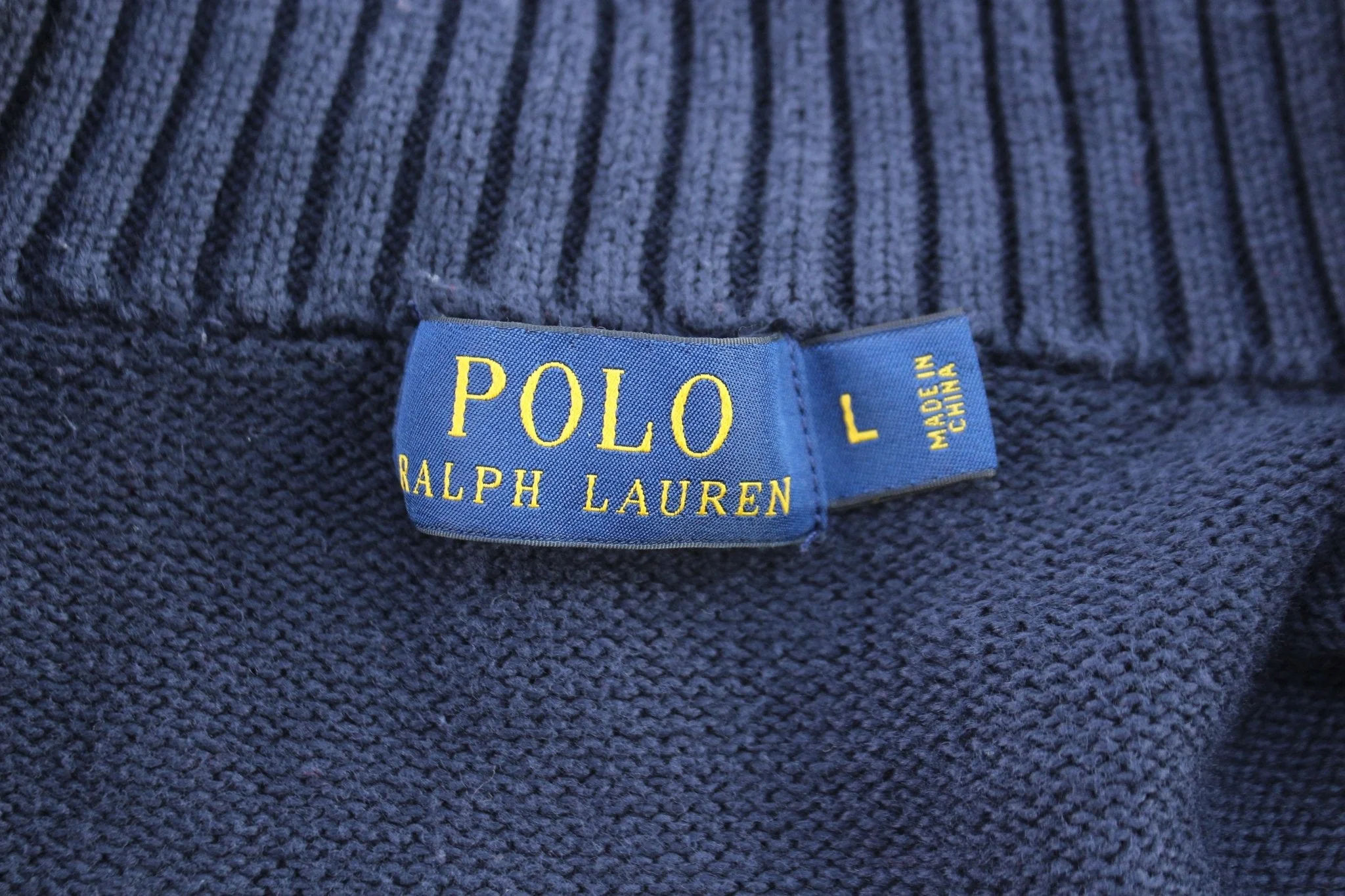 Polo Ralph Lauren Embroidered Logo Blue Quarter Zip Sweater - Image 3