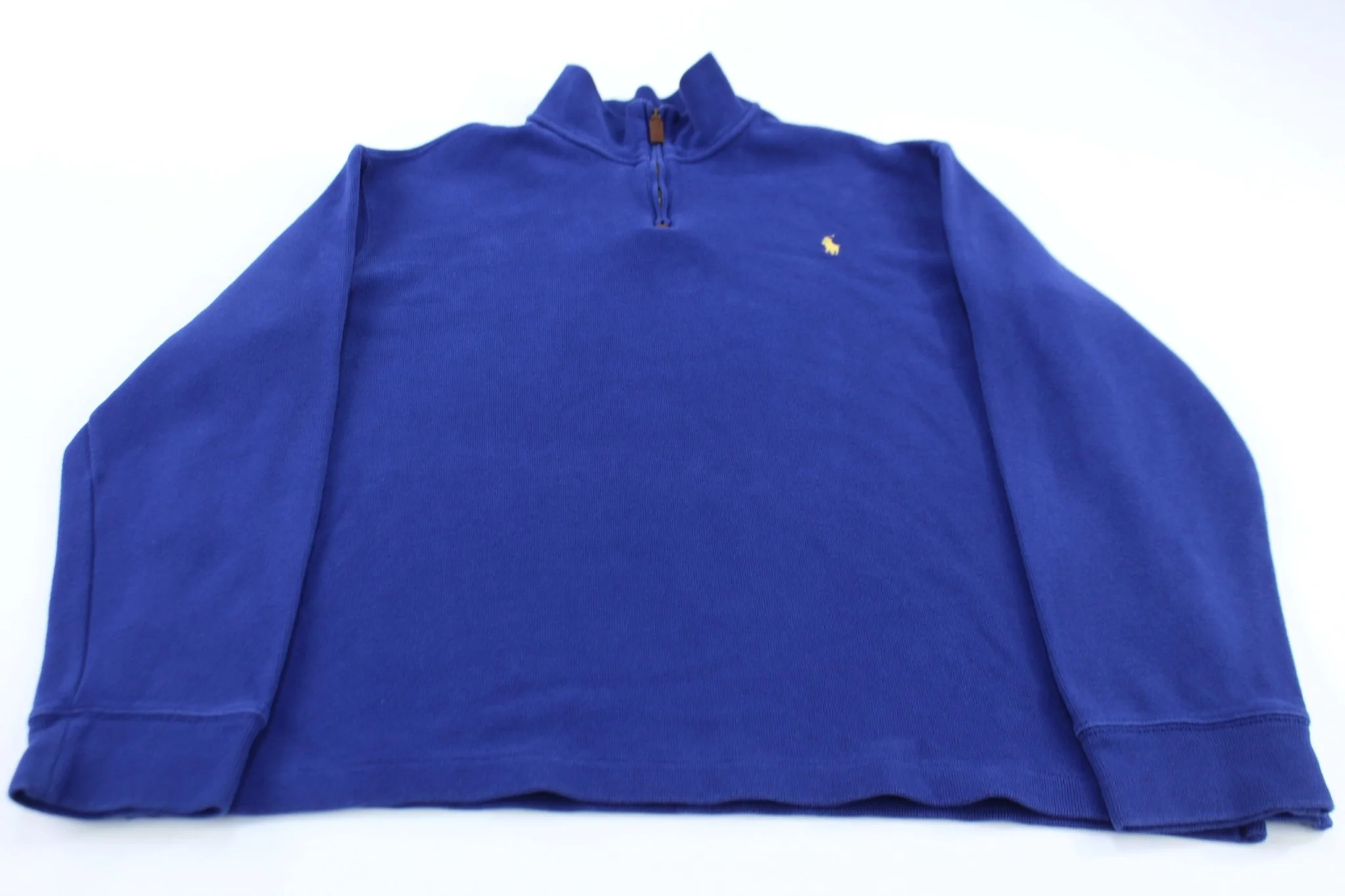 Polo Ralph Lauren Embroidered Logo Blue Quarter Zip Sweater