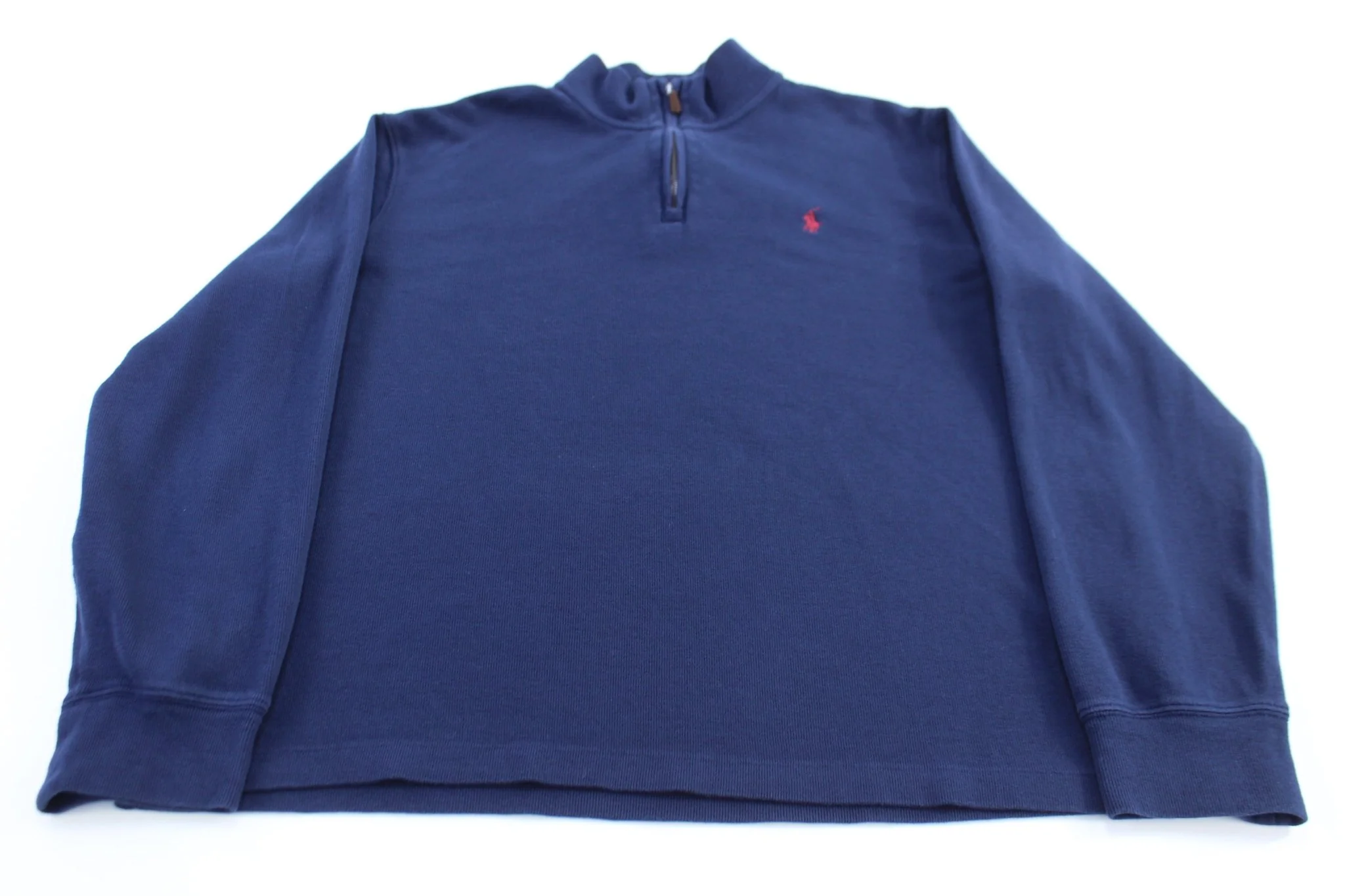 Polo Ralph Lauren Embroidered Logo Blue Quarter Zip Sweater
