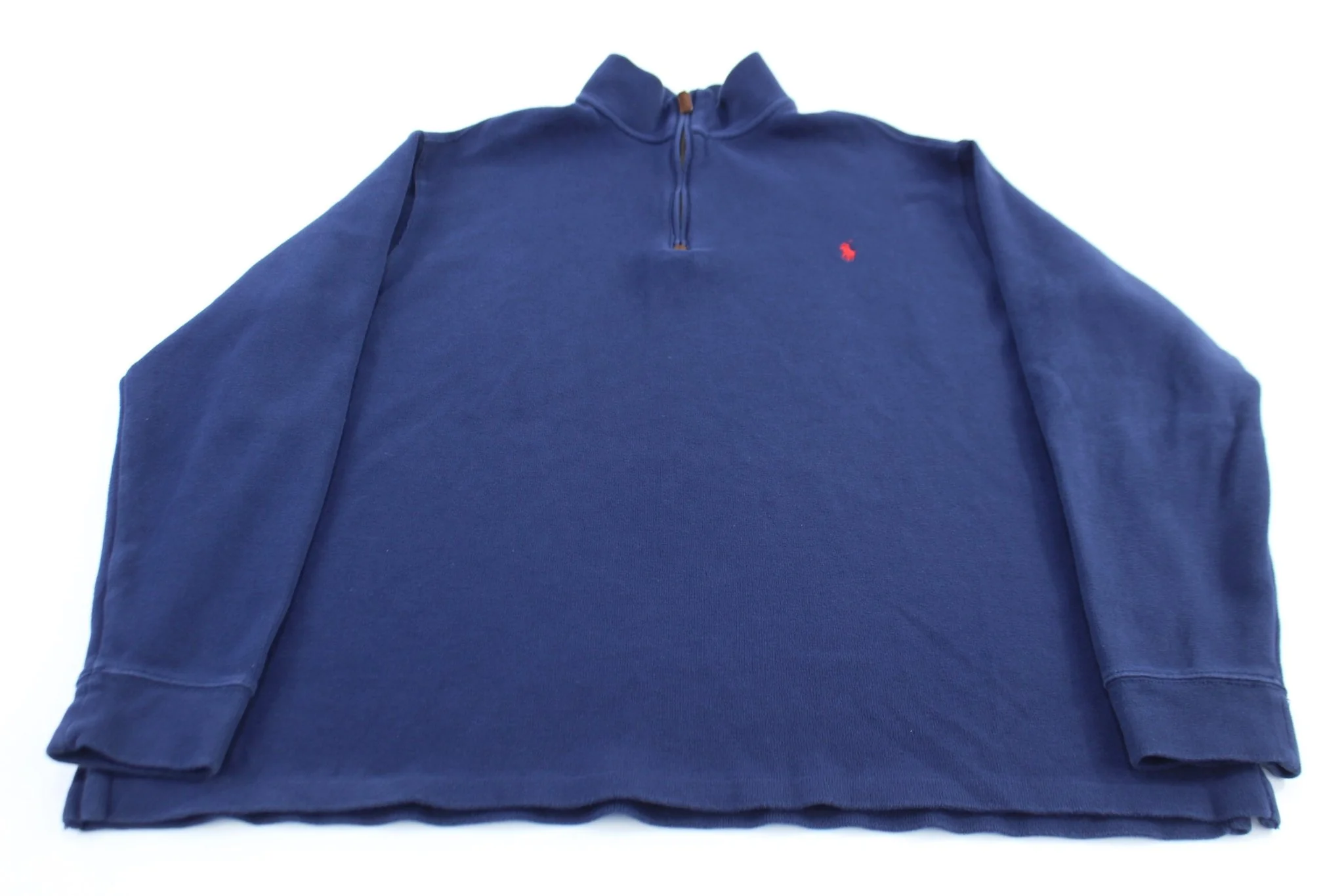 Polo Ralph Lauren Embroidered Logo Blue Quarter Zip Sweater
