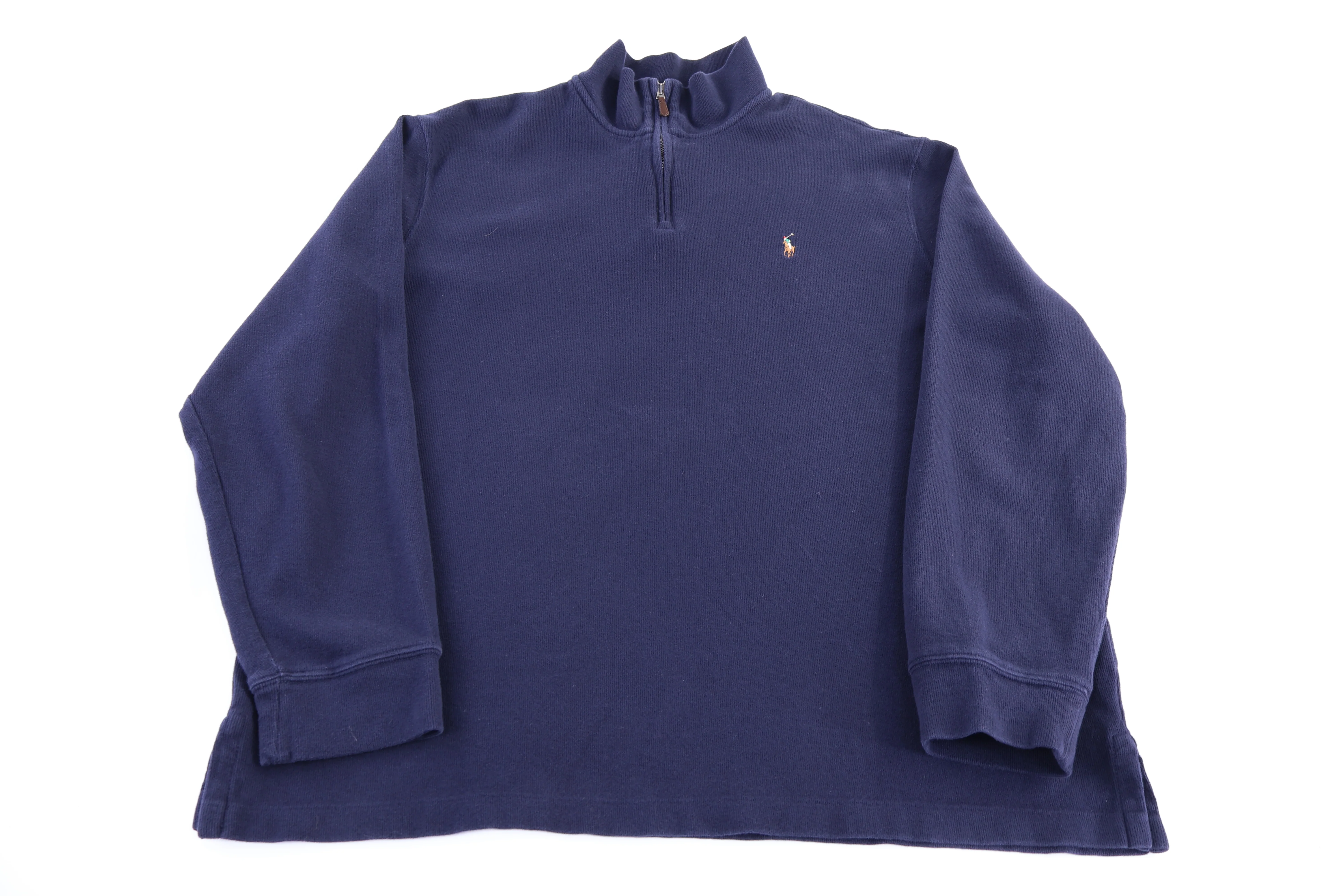 Polo Ralph Lauren Embroidered Logo Blue Quarter Zip Sweater