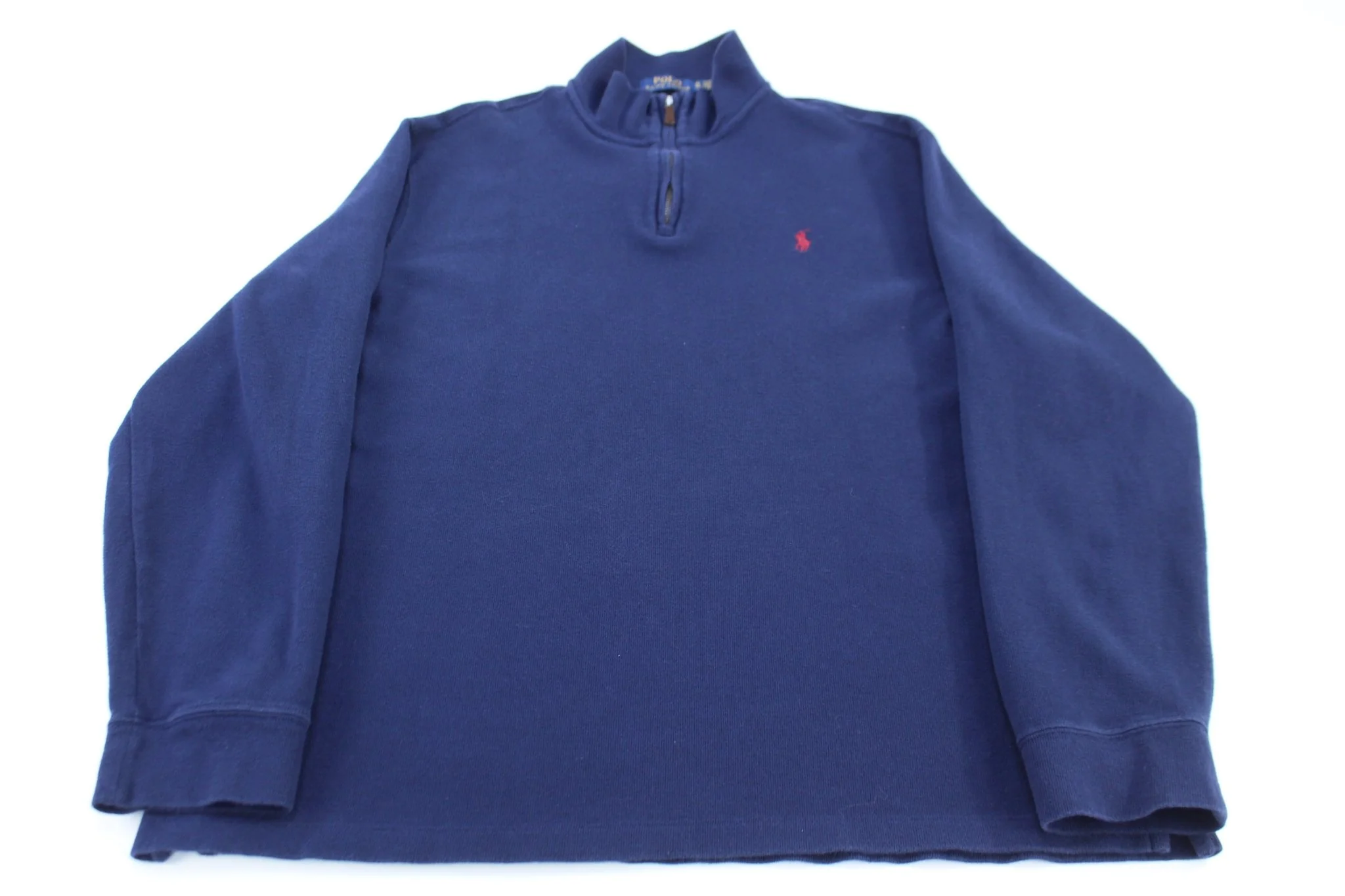 Polo Ralph Lauren Embroidered Logo Blue Quarter Zip Sweater