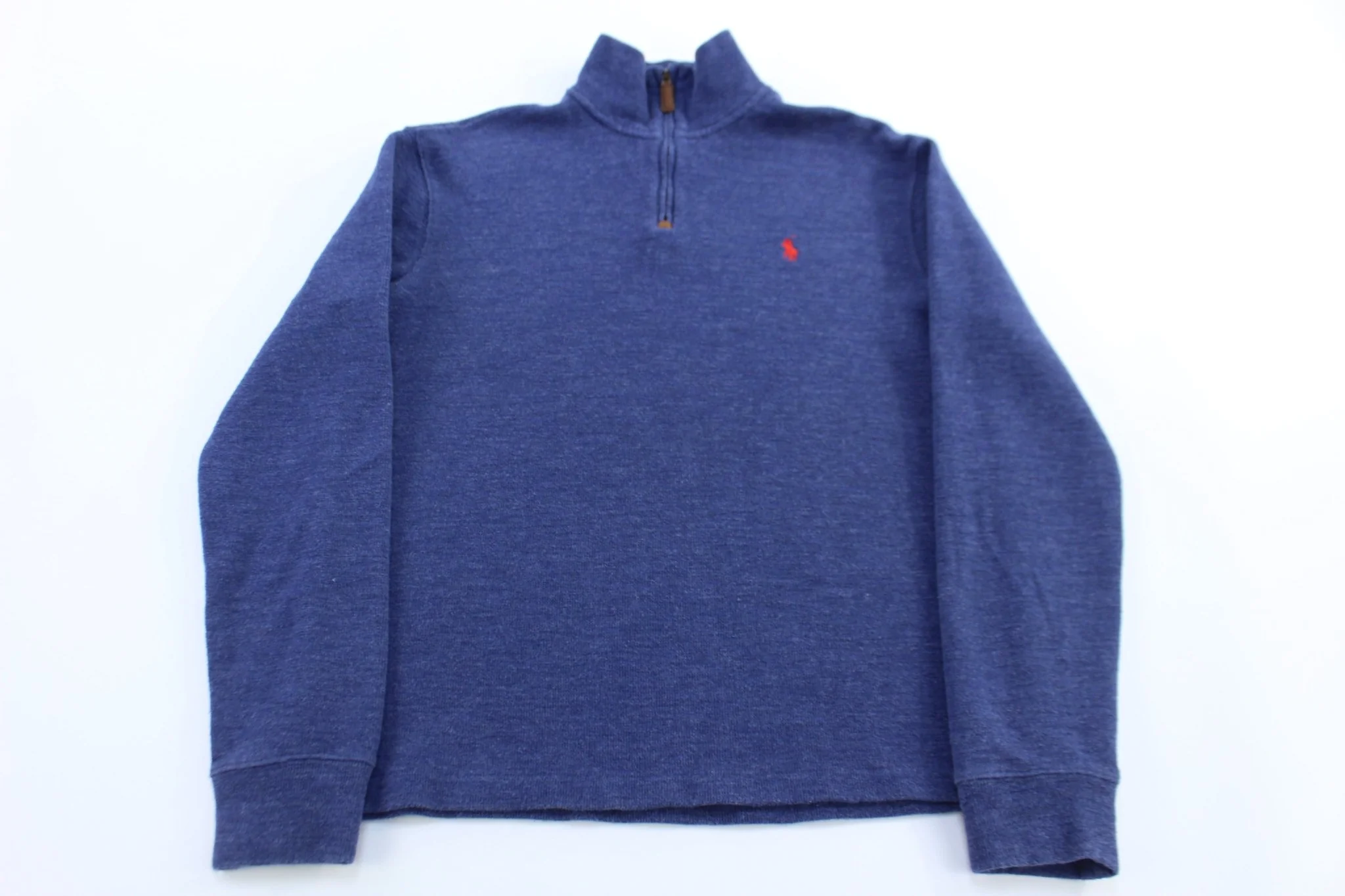 Polo Ralph Lauren Embroidered Logo Blue Quarter Zip Sweater
