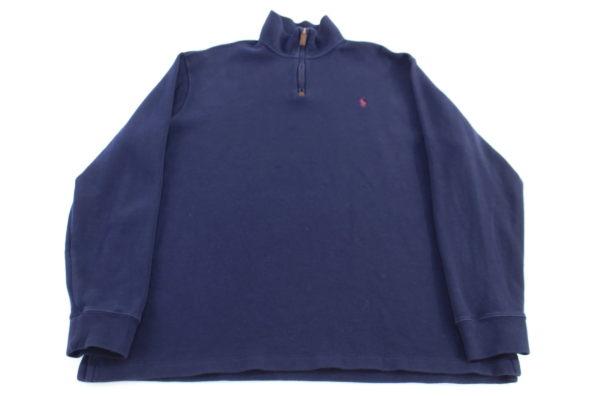 Polo Ralph Lauren Embroidered Logo Blue Quarter Zip Sweater