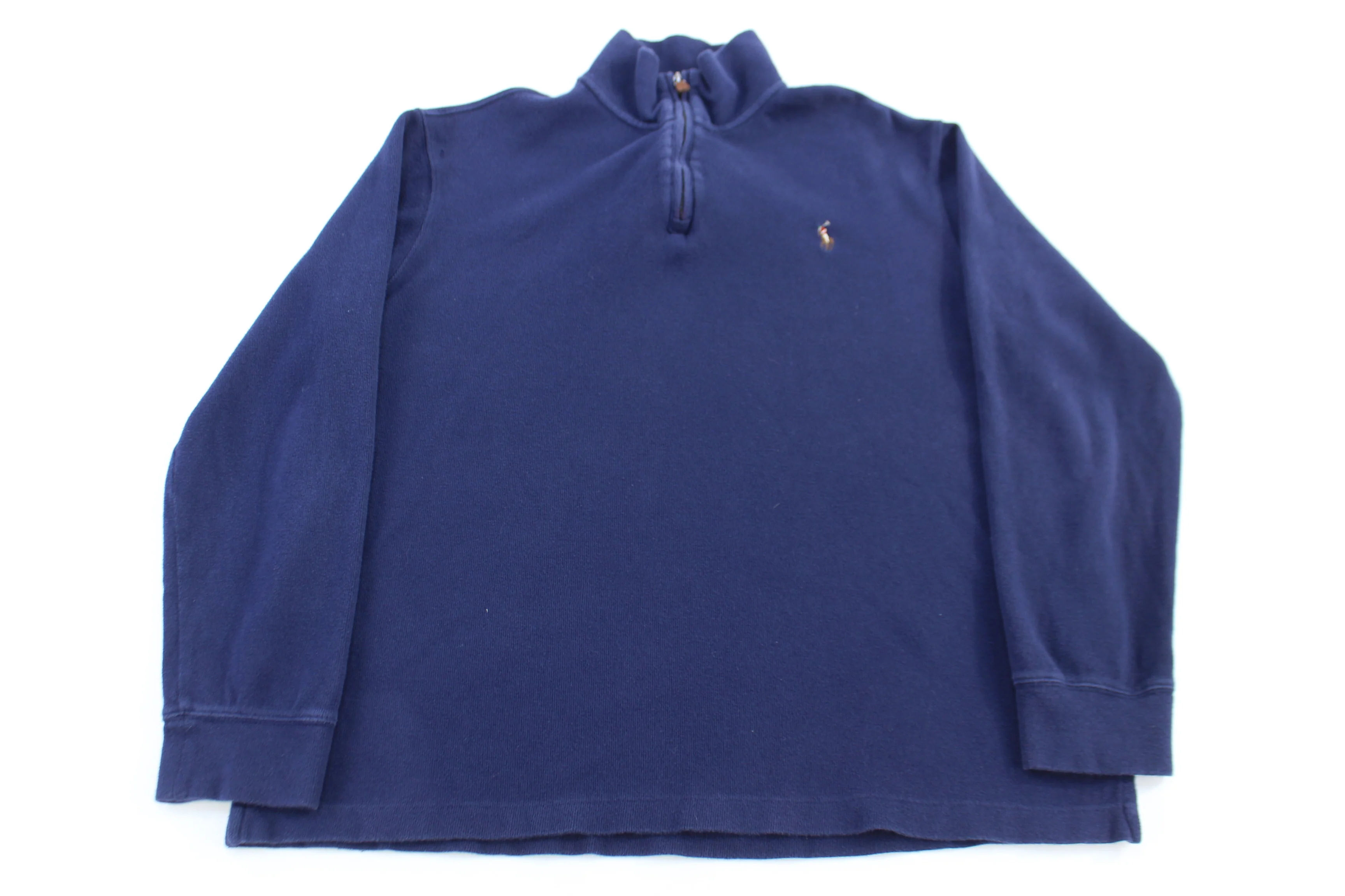 Polo Ralph Lauren Embroidered Logo Blue quarter Zip Sweater