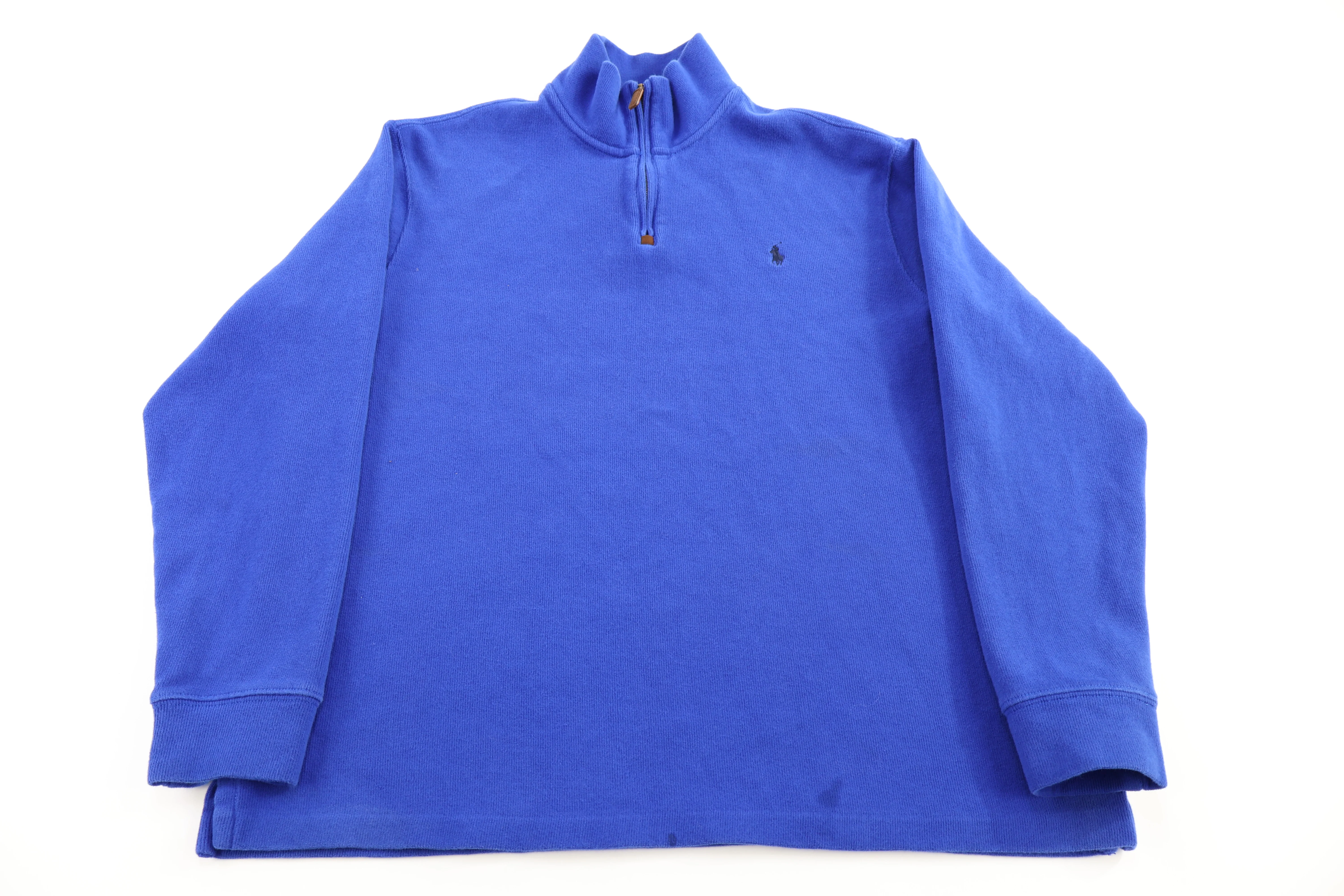 Polo Ralph Lauren Embroidered Logo Blue Quarter Zip Sweater