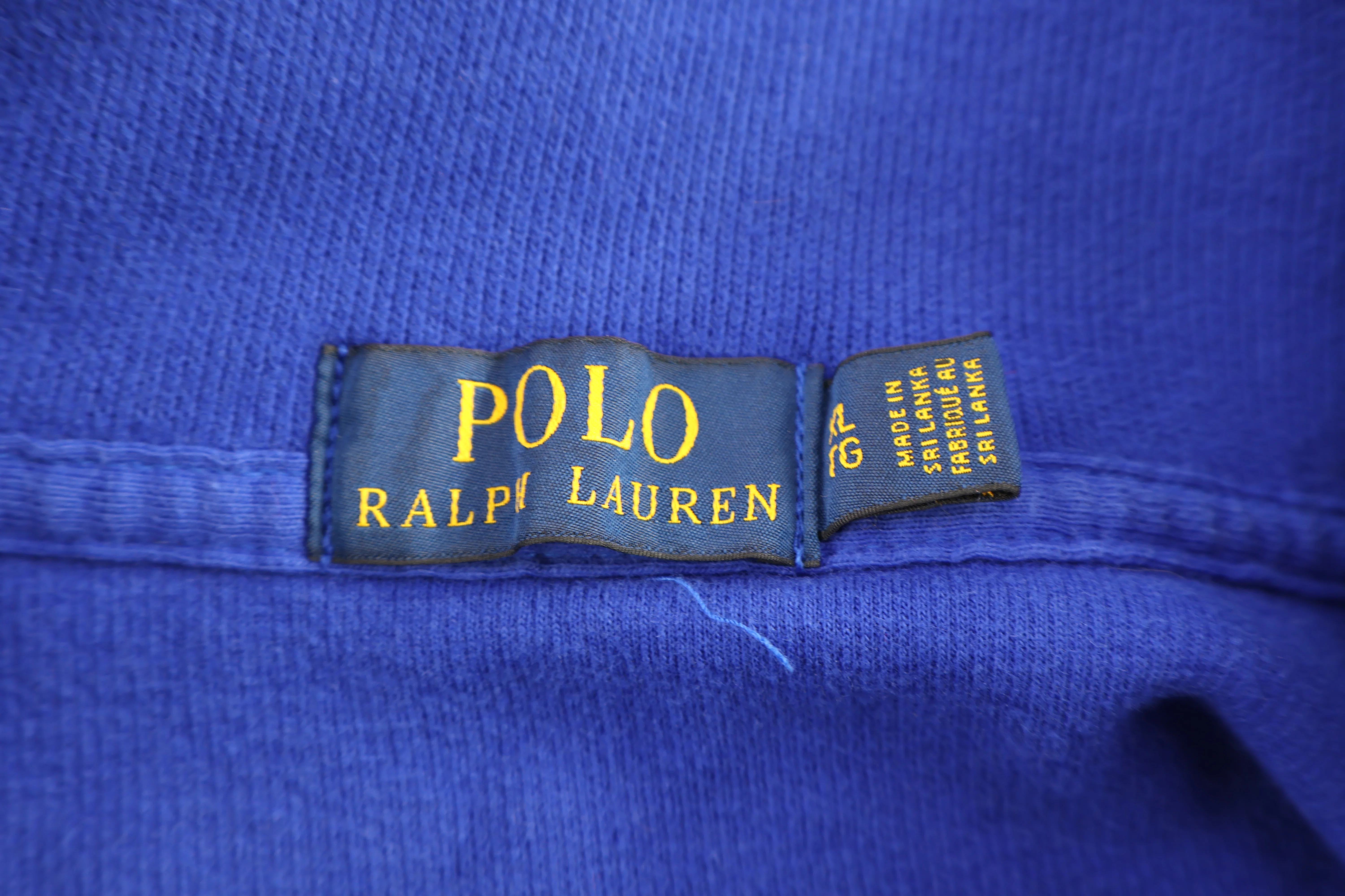 Polo Ralph Lauren Embroidered Logo Blue Quarter Zip Sweater - Image 4