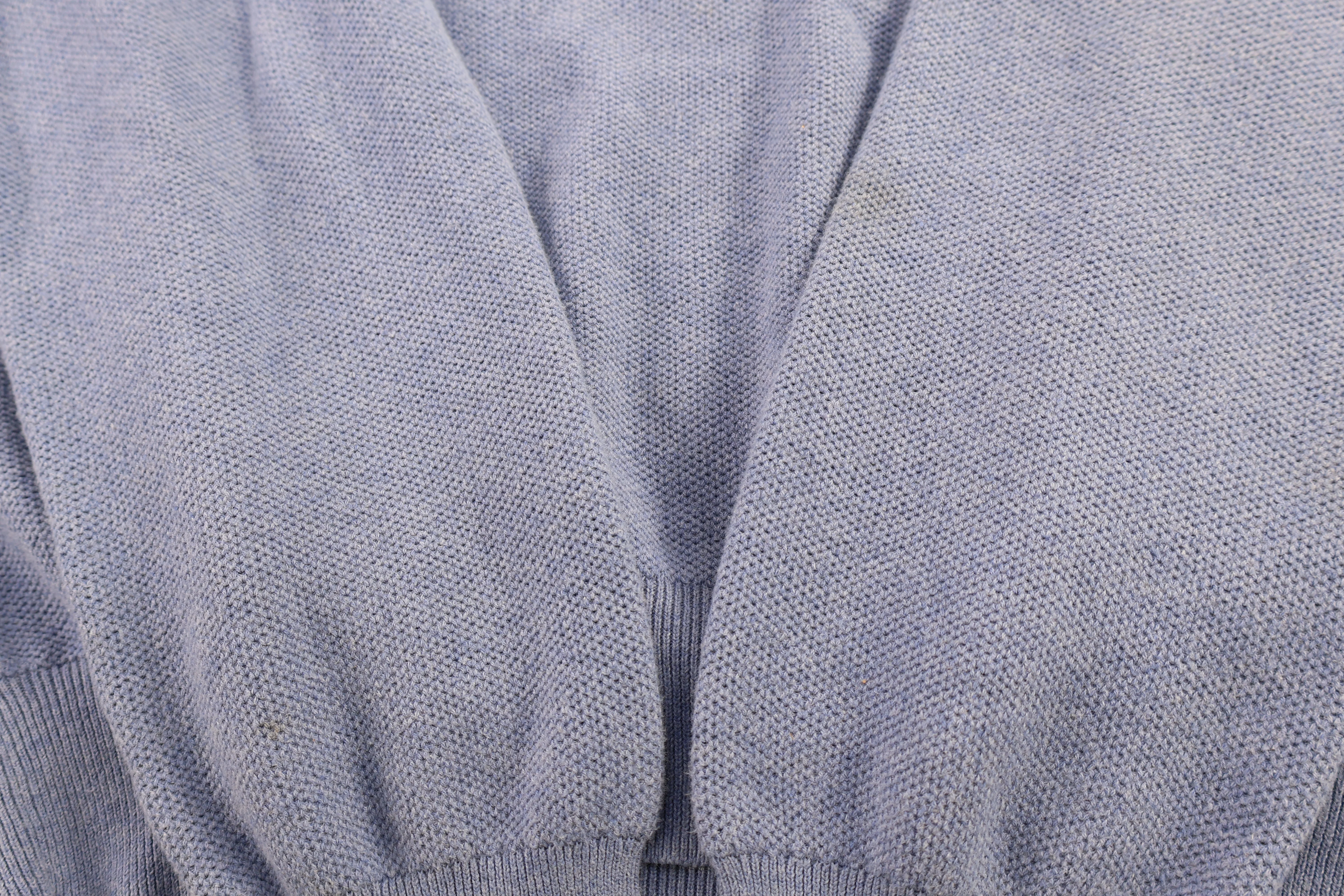 Polo Ralph Lauren Embroidered Logo Blue Quarter Zip Sweater - Image 3