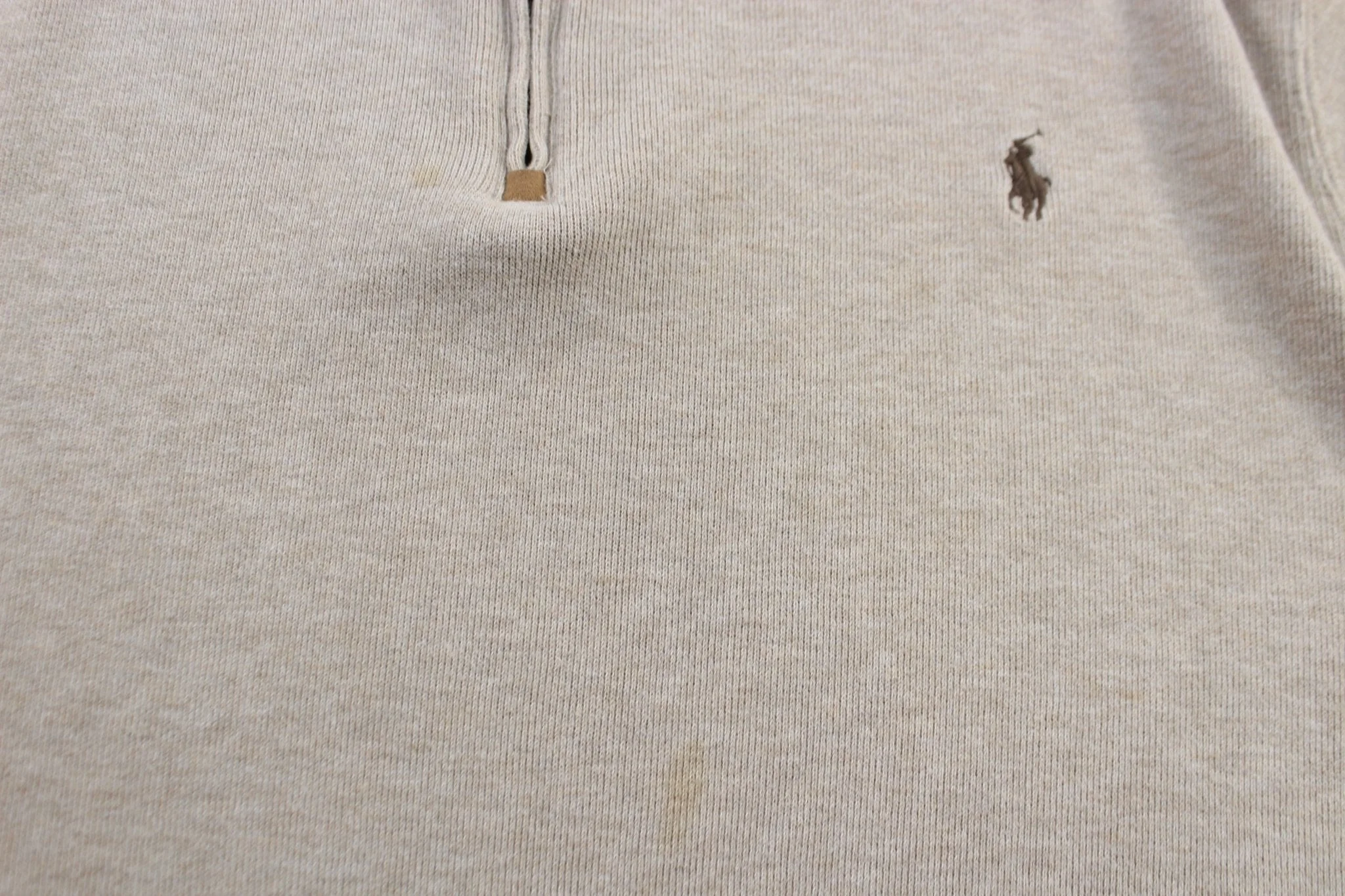 Polo Ralph Lauren Embroidered Logo Brown Quarter Zip Sweater - Image 3
