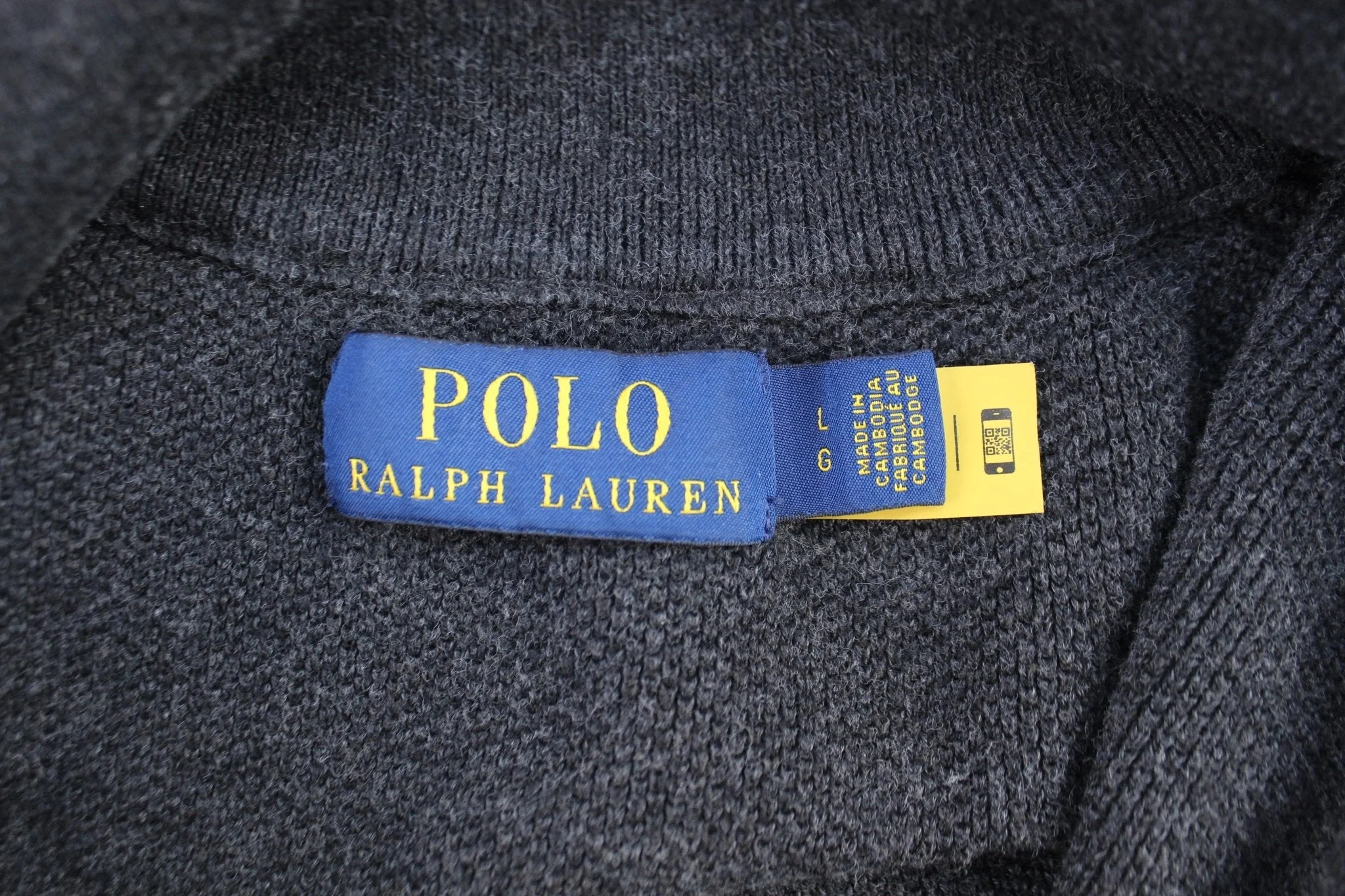 Polo Ralph Lauren Embroidered Logo Dark Grey Pullover Sweater - Image 3