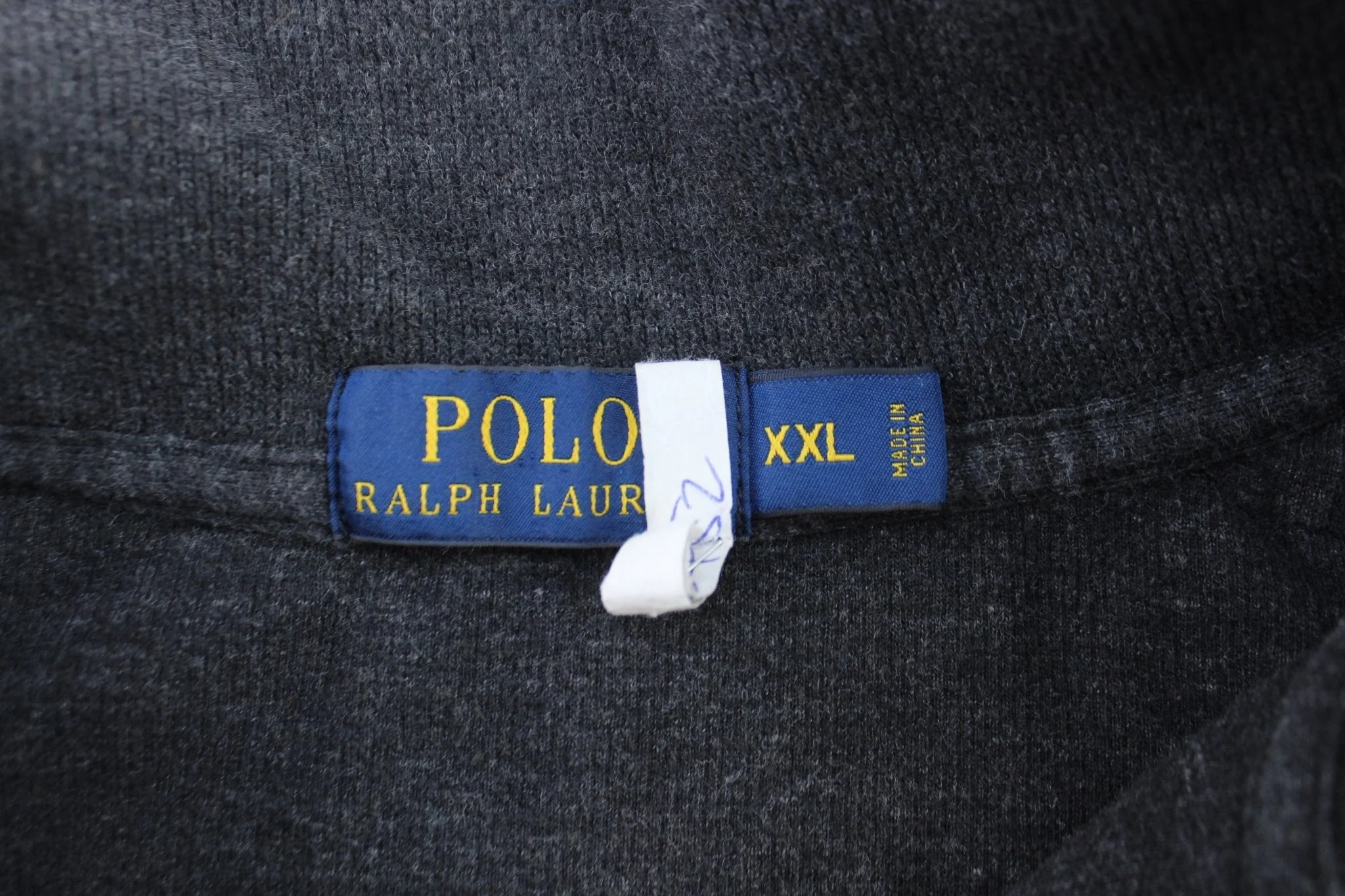 Polo Ralph Lauren Embroidered Logo Dark Grey Quarter Zip Sweater - Image 3