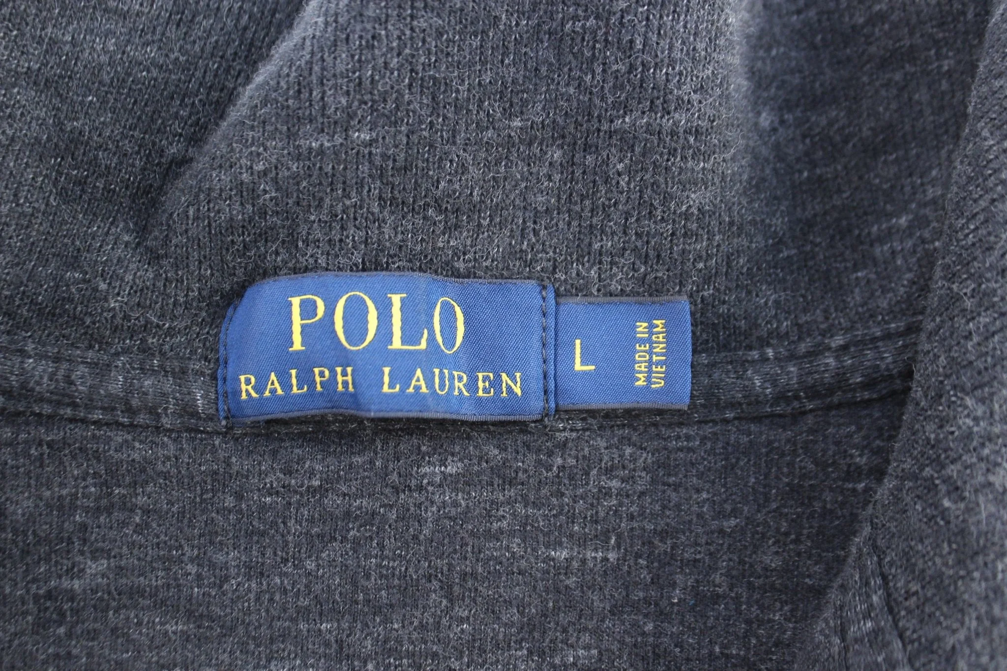 Polo Ralph Lauren Embroidered Logo Dark Grey Quarter Zip Sweater - Image 3