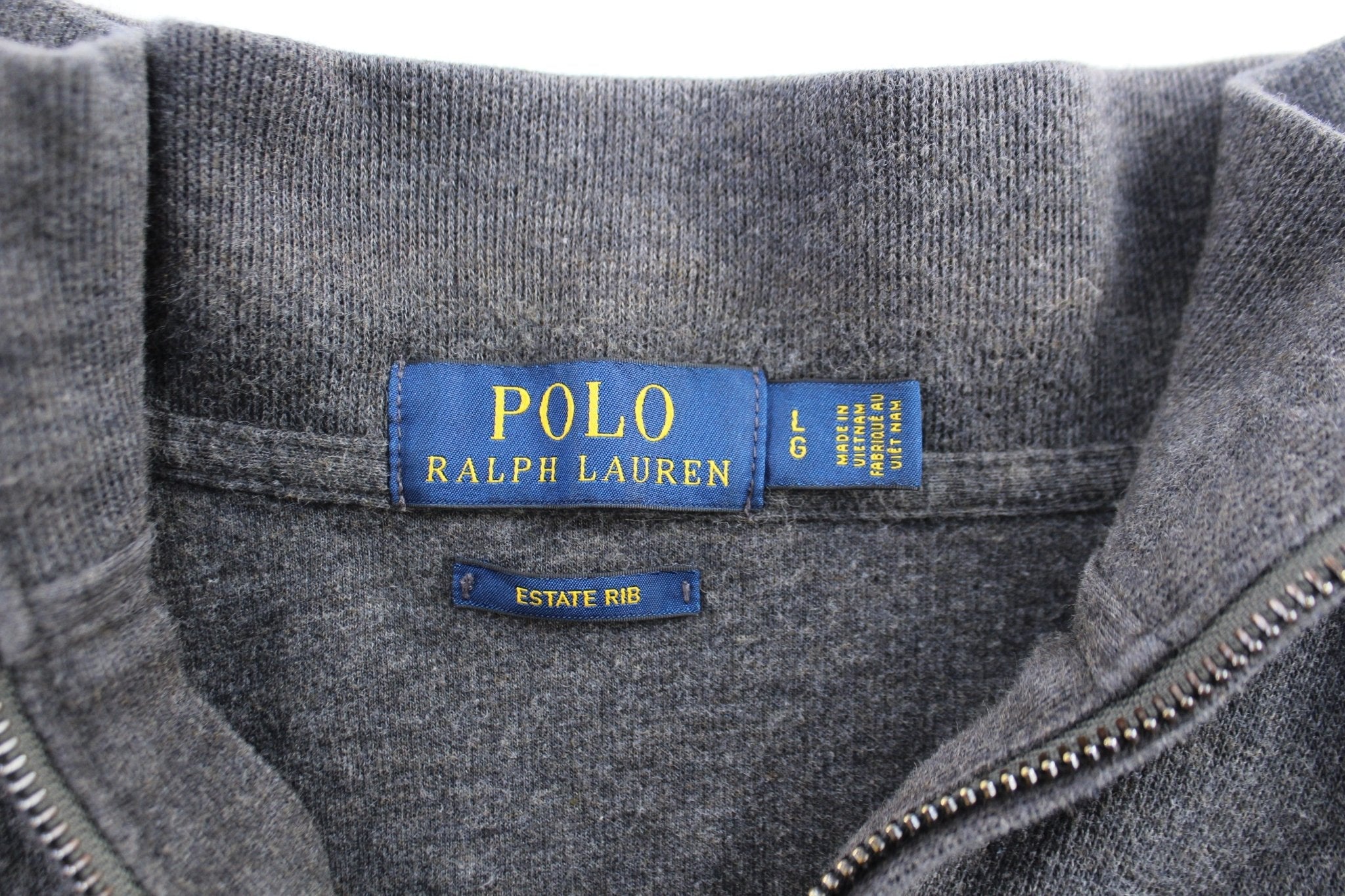 Polo Ralph Lauren Embroidered Logo Dark Grey Quarter Zip Sweater - Image 3