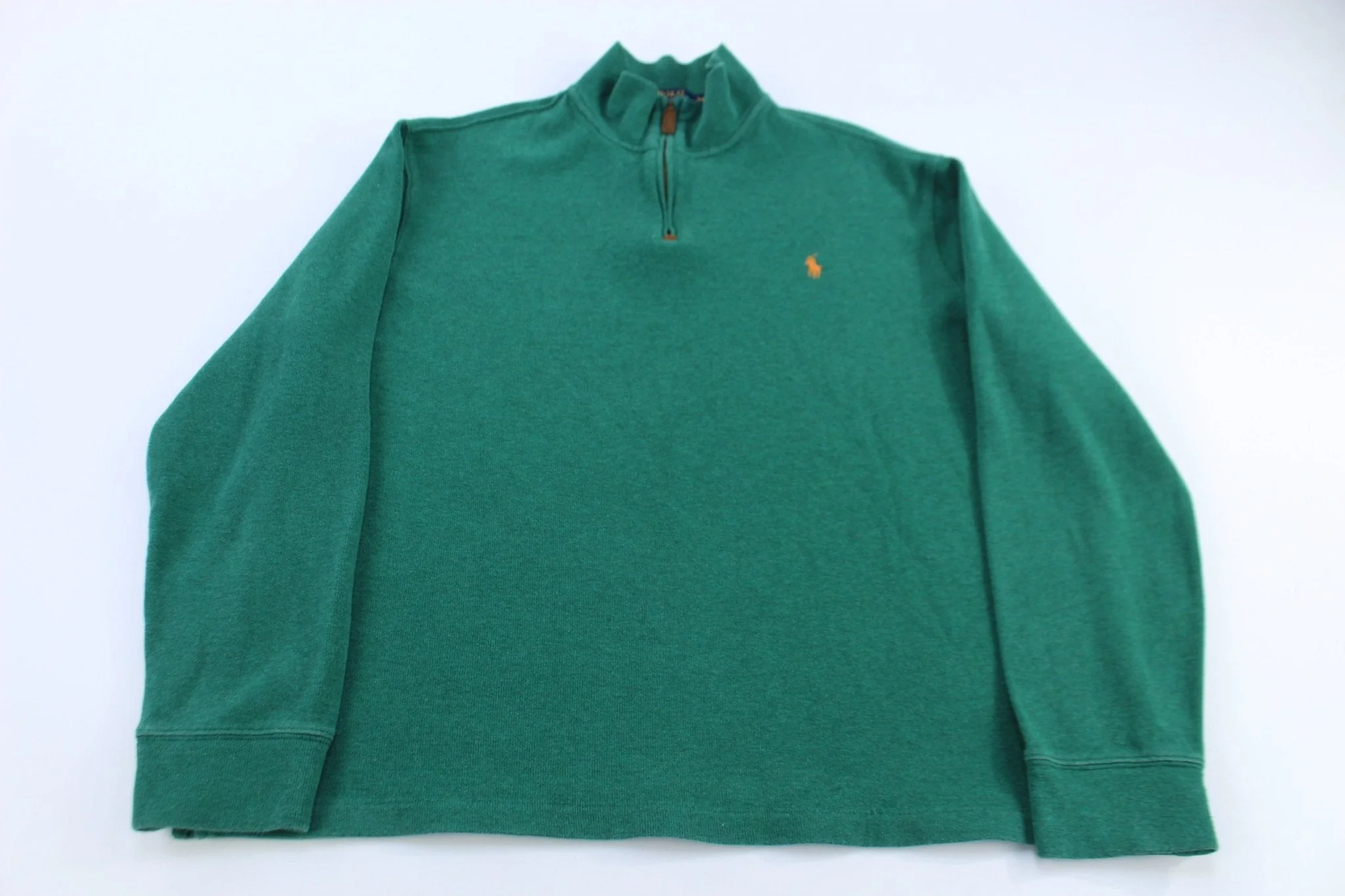Polo Ralph Lauren Embroidered Logo Green Quarter Zip Sweater - Image 2
