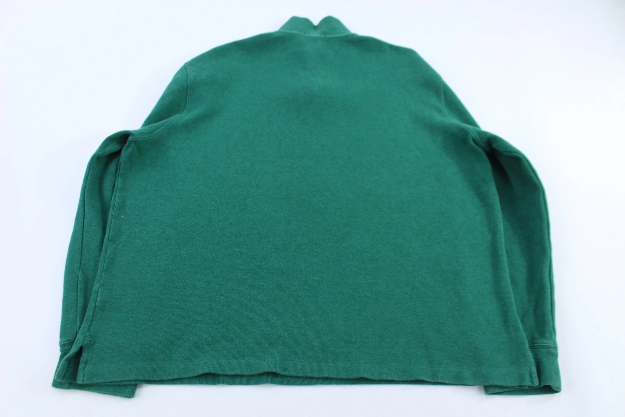 Polo Ralph Lauren Embroidered Logo Green Quarter Zip Sweater - Image 3