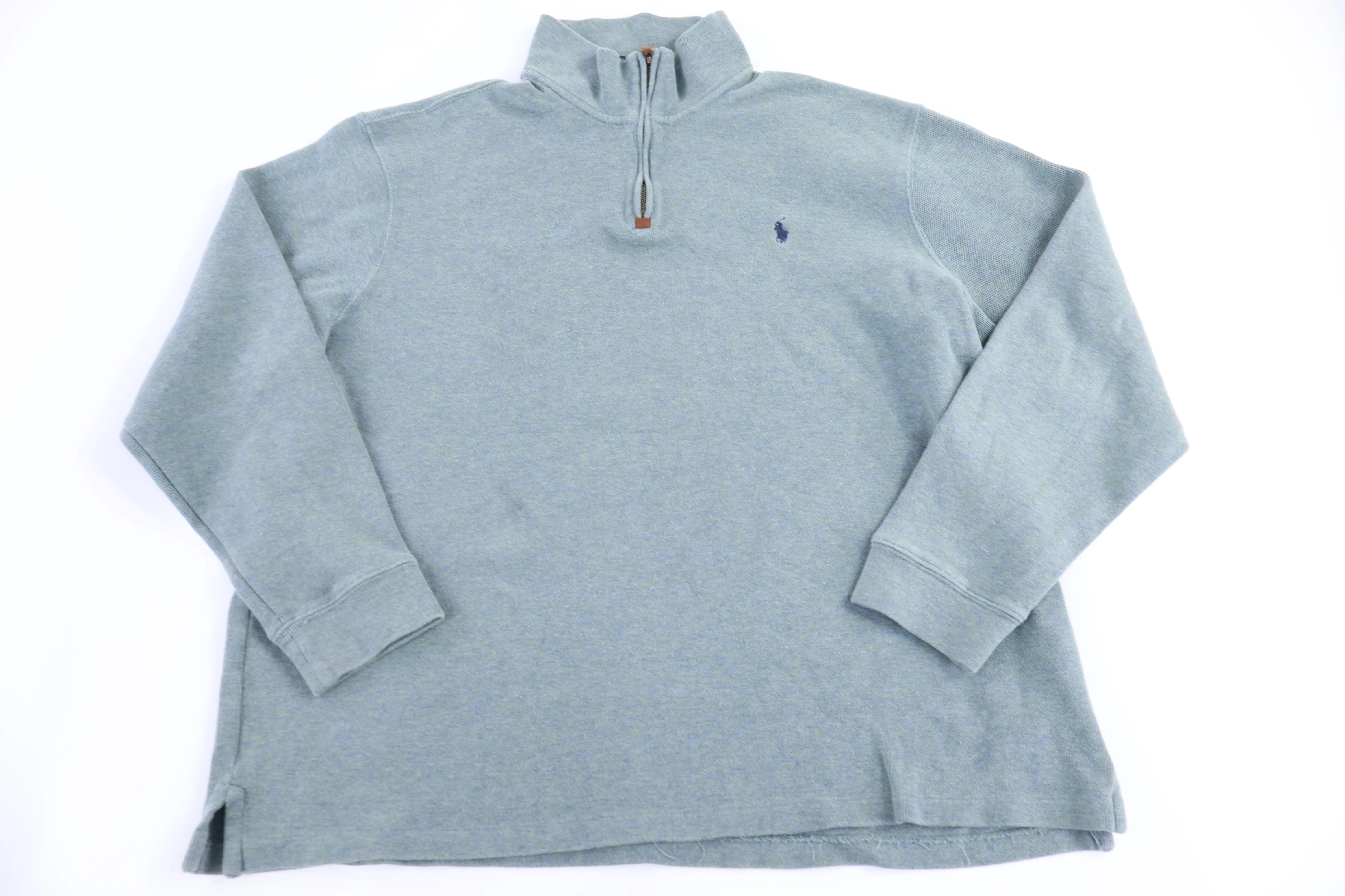 Polo Ralph Lauren Embroidered Logo Green Quarter Zip Sweater