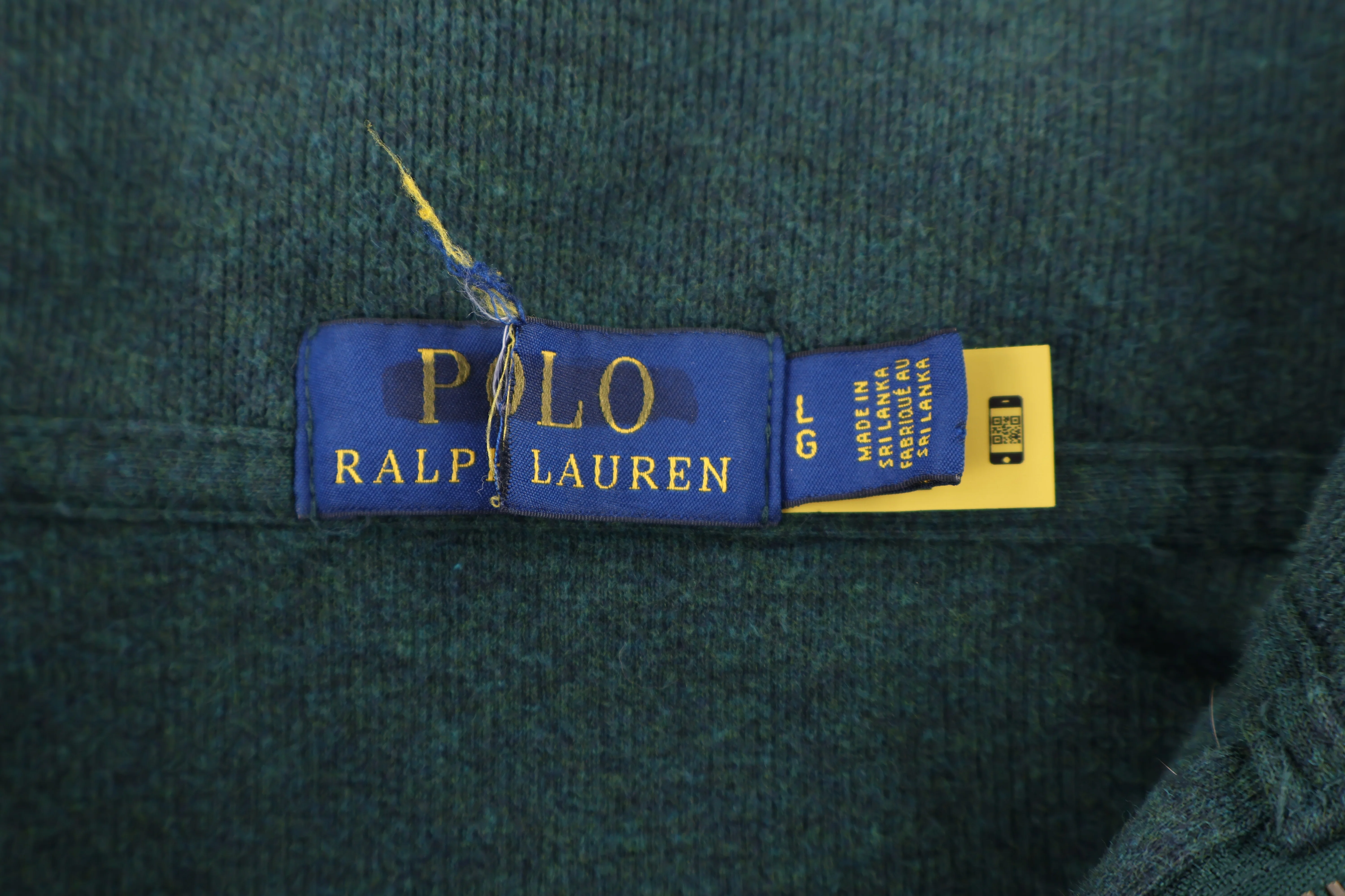 Polo Ralph Lauren Embroidered Logo Green Quarter Zip Sweater - Image 3