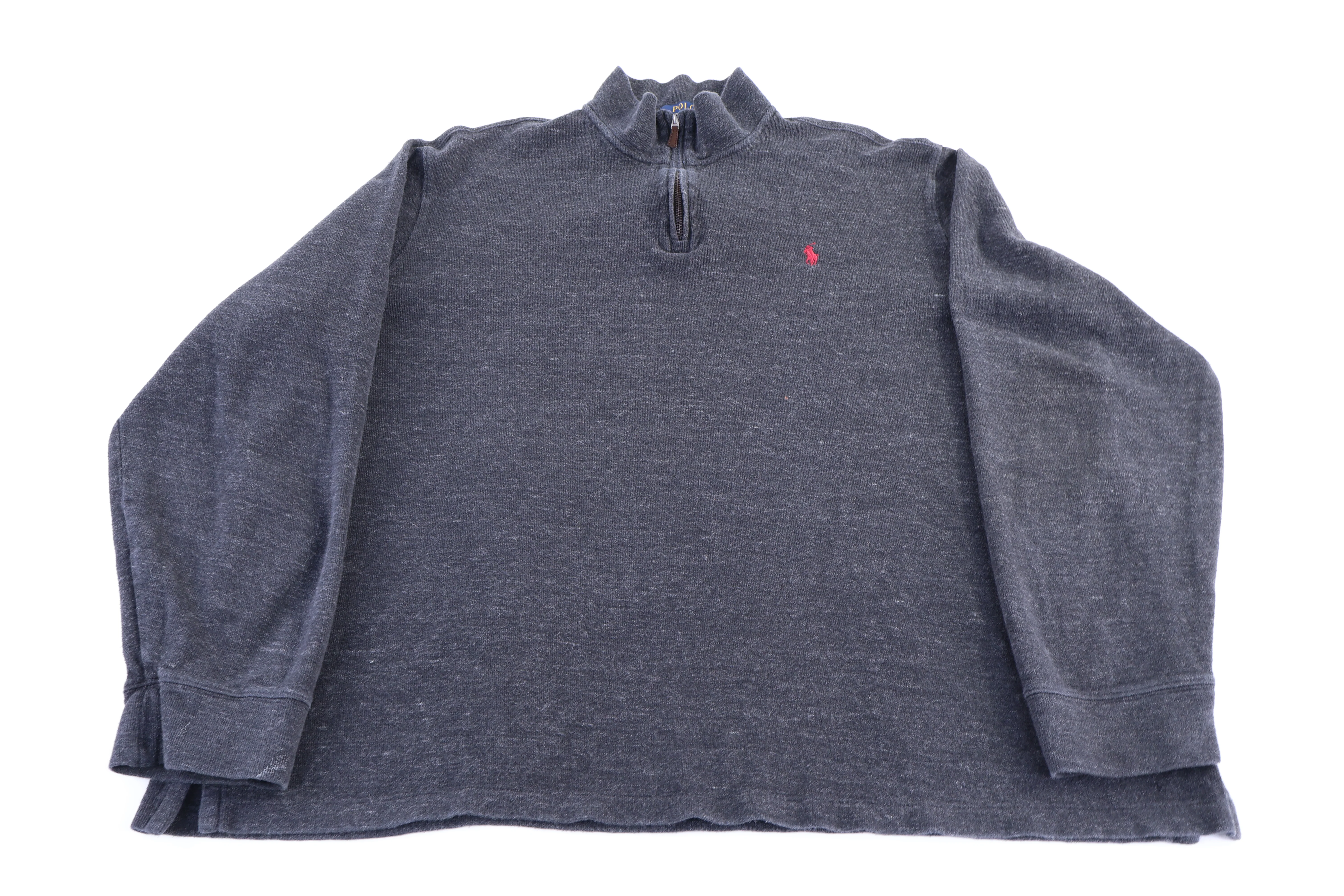 Polo Ralph Lauren Embroidered Logo Grey Quarter Zip Sweater