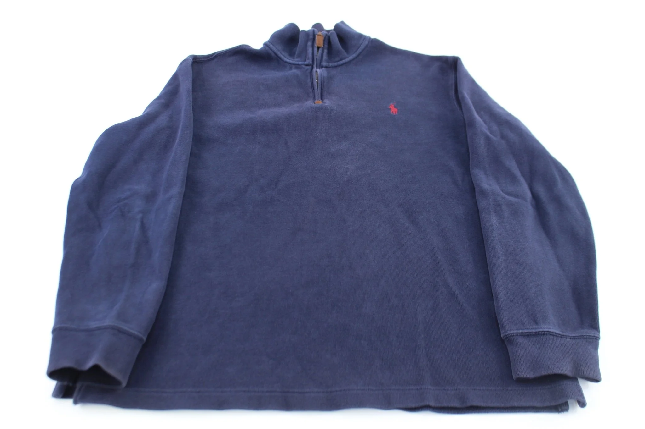 Polo Ralph Lauren Embroidered Logo Navy Blue Quarter Zip Sweater