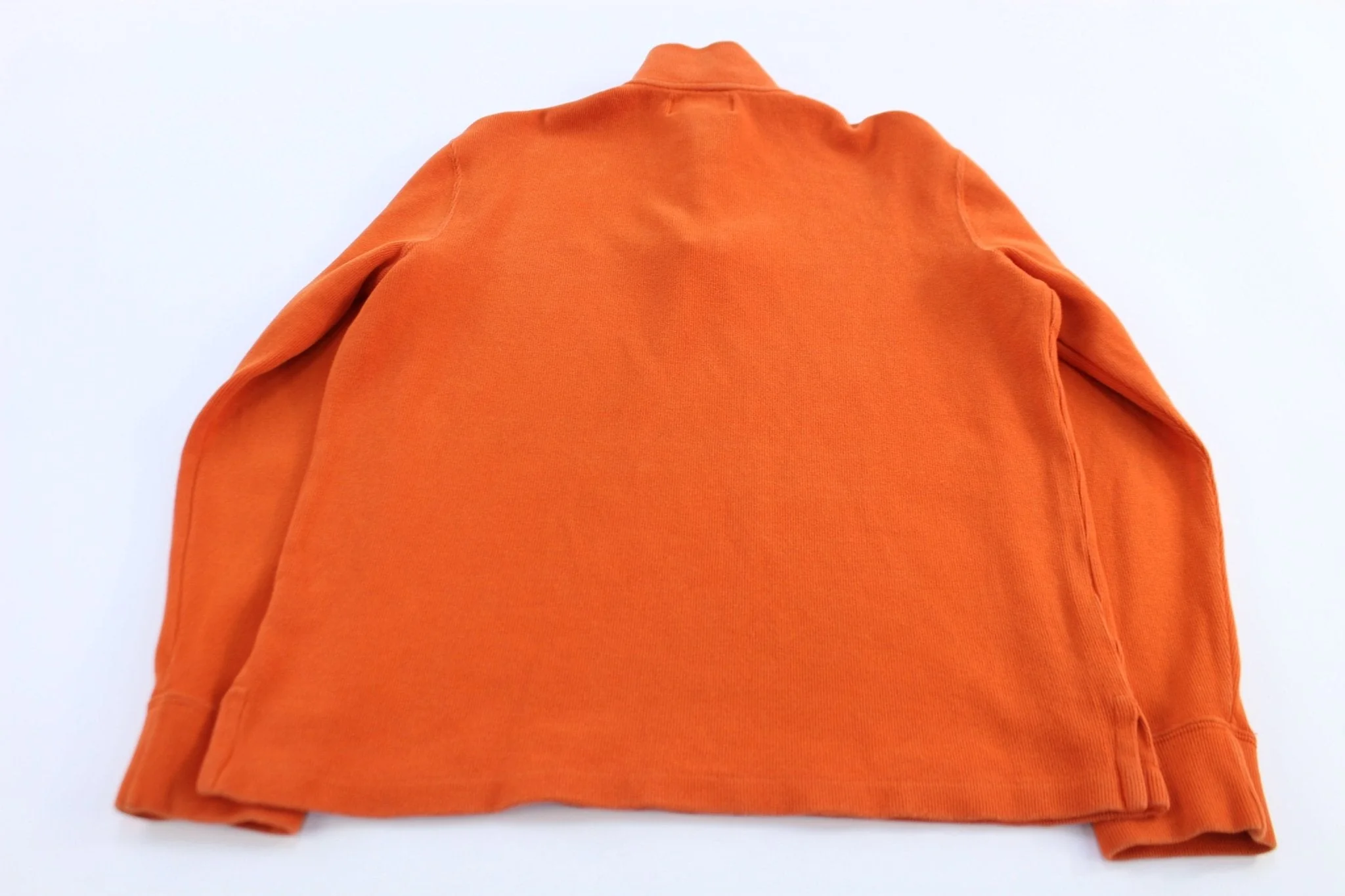Polo Ralph Lauren Embroidered Logo Orange Quarter Zip Sweater - Image 2