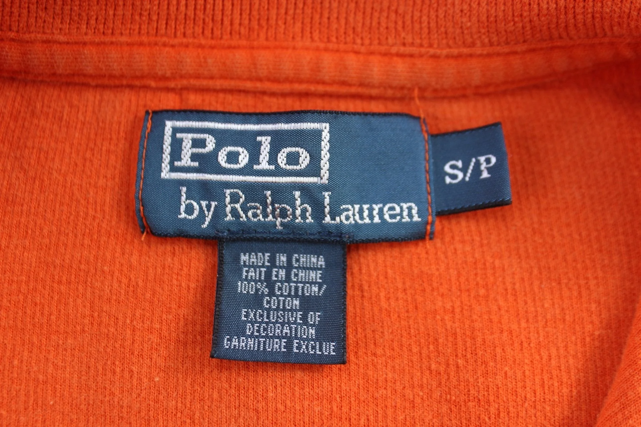 Polo Ralph Lauren Embroidered Logo Orange Quarter Zip Sweater - Image 4