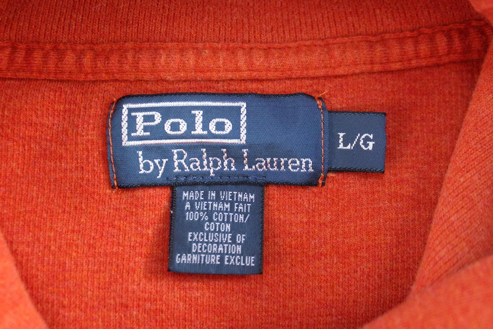 Polo Ralph Lauren Embroidered Logo Orange Shawl Collar Sweater - Image 3