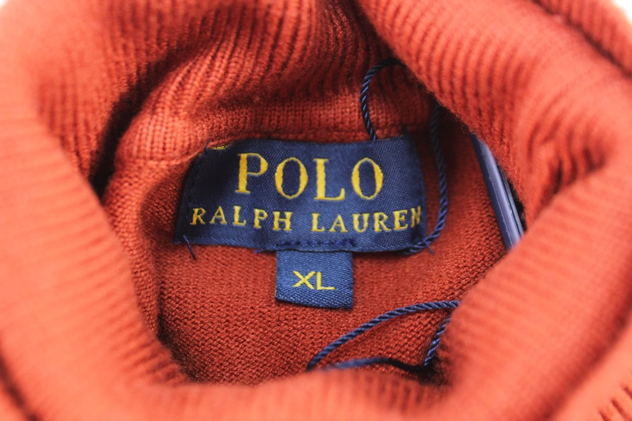 Polo Ralph Lauren Embroidered Logo Orange Turtleneck Sweater - Image 3