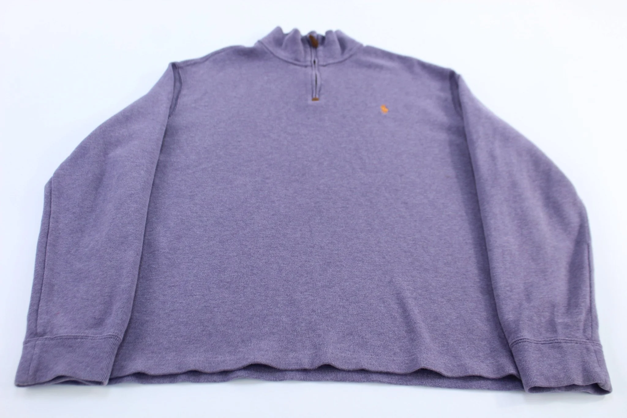 Polo Ralph Lauren Embroidered Logo Purple Quarter Zip Sweater