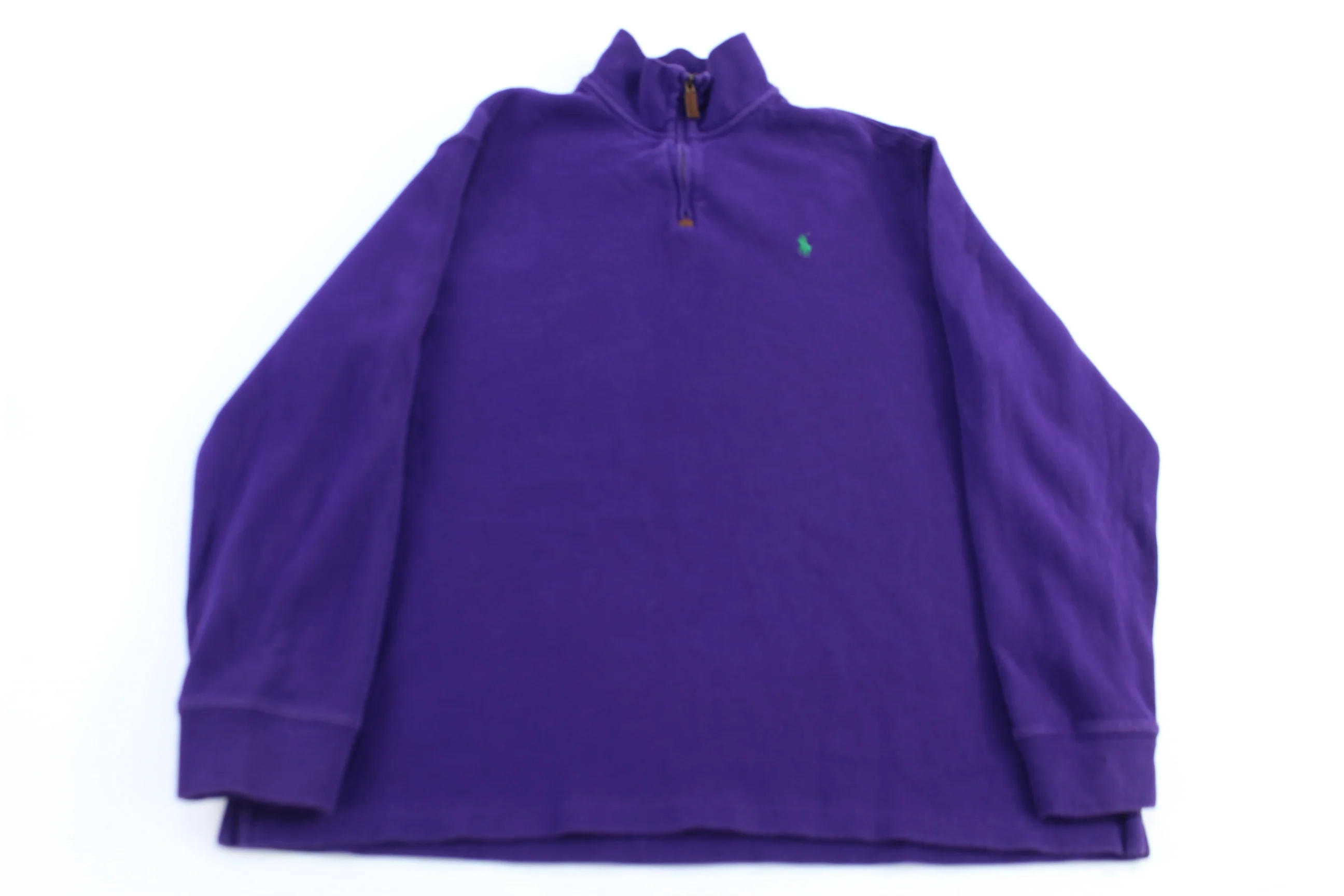 Polo Ralph Lauren Embroidered Logo Purple Quarter Zip Sweater