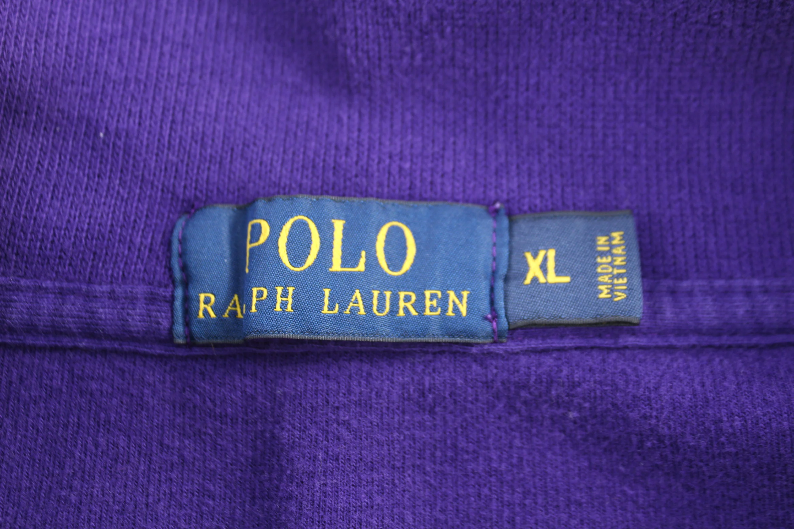 Polo Ralph Lauren Embroidered Logo Purple Quarter Zip Sweater - Image 3