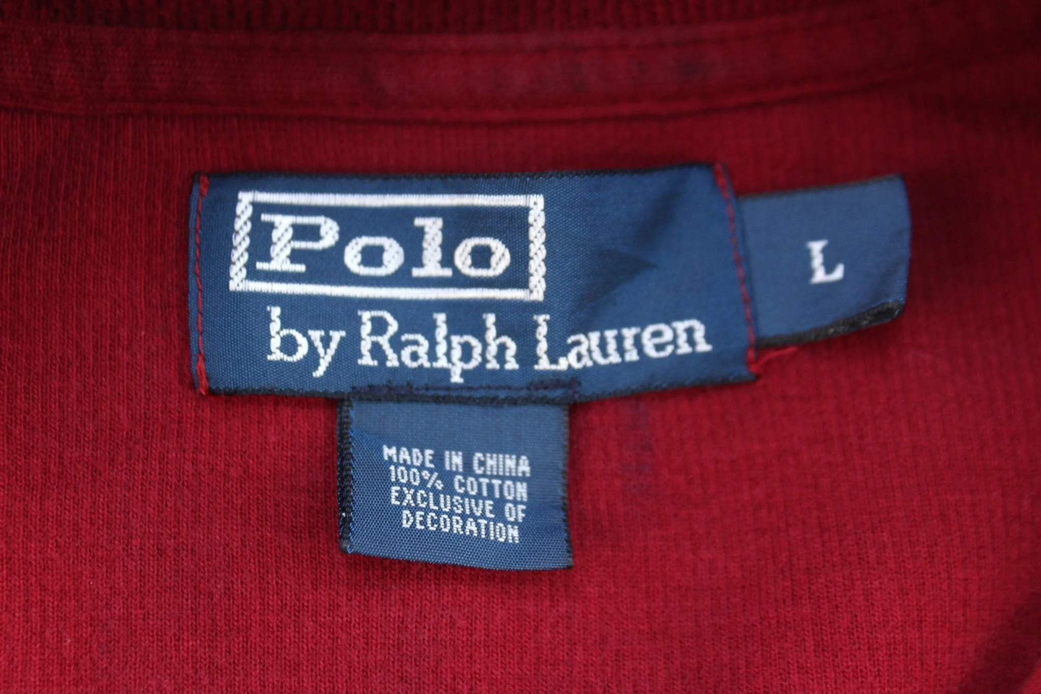 Polo Ralph Lauren Embroidered Logo Red Quarter Zip Sweater - Image 3