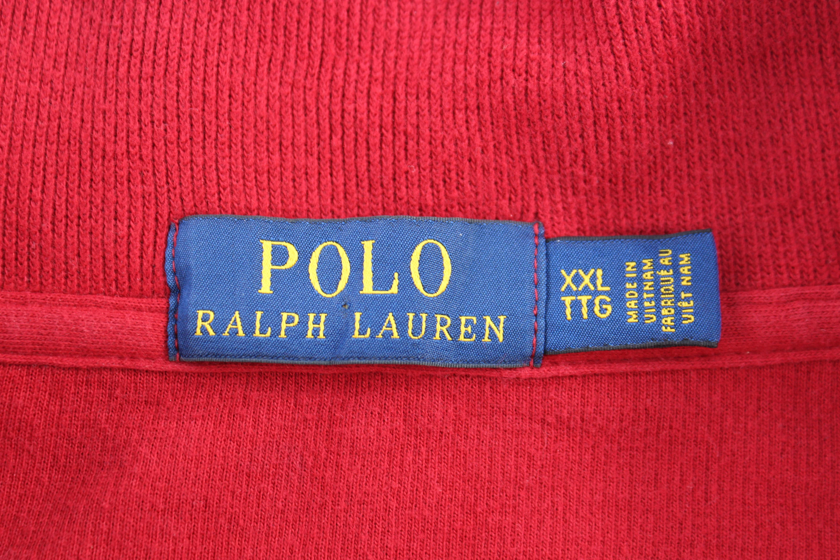 Polo Ralph Lauren Embroidered Logo Red Quarter Zip Sweater - Image 3
