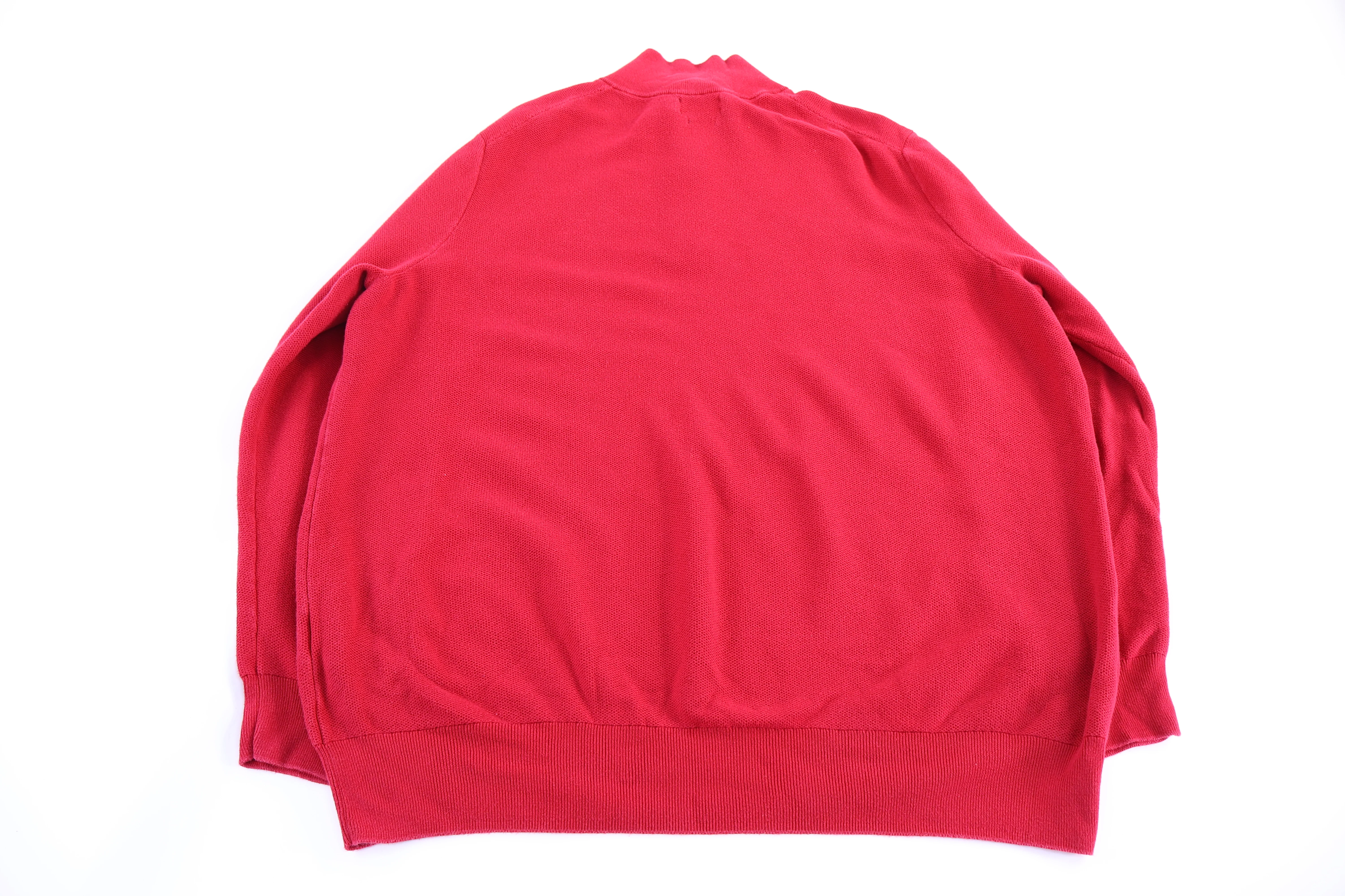 Polo Ralph Lauren Embroidered Logo Red Quarter Zip Sweater - Image 2