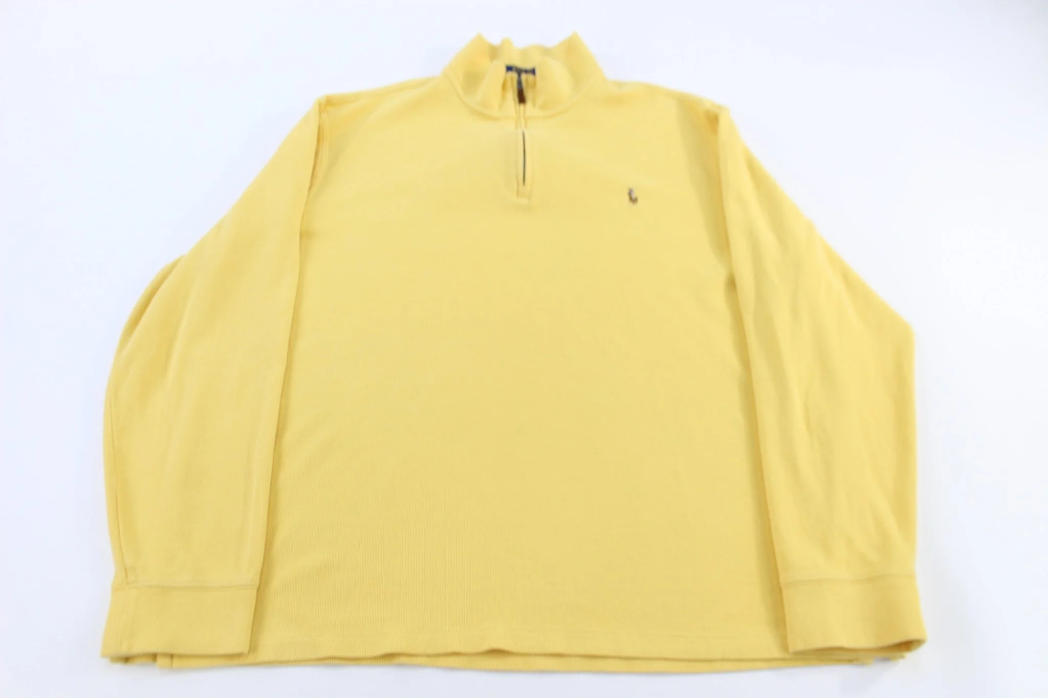 Polo Ralph Lauren Embroidered Logo Yellow Quarter Zip Sweater