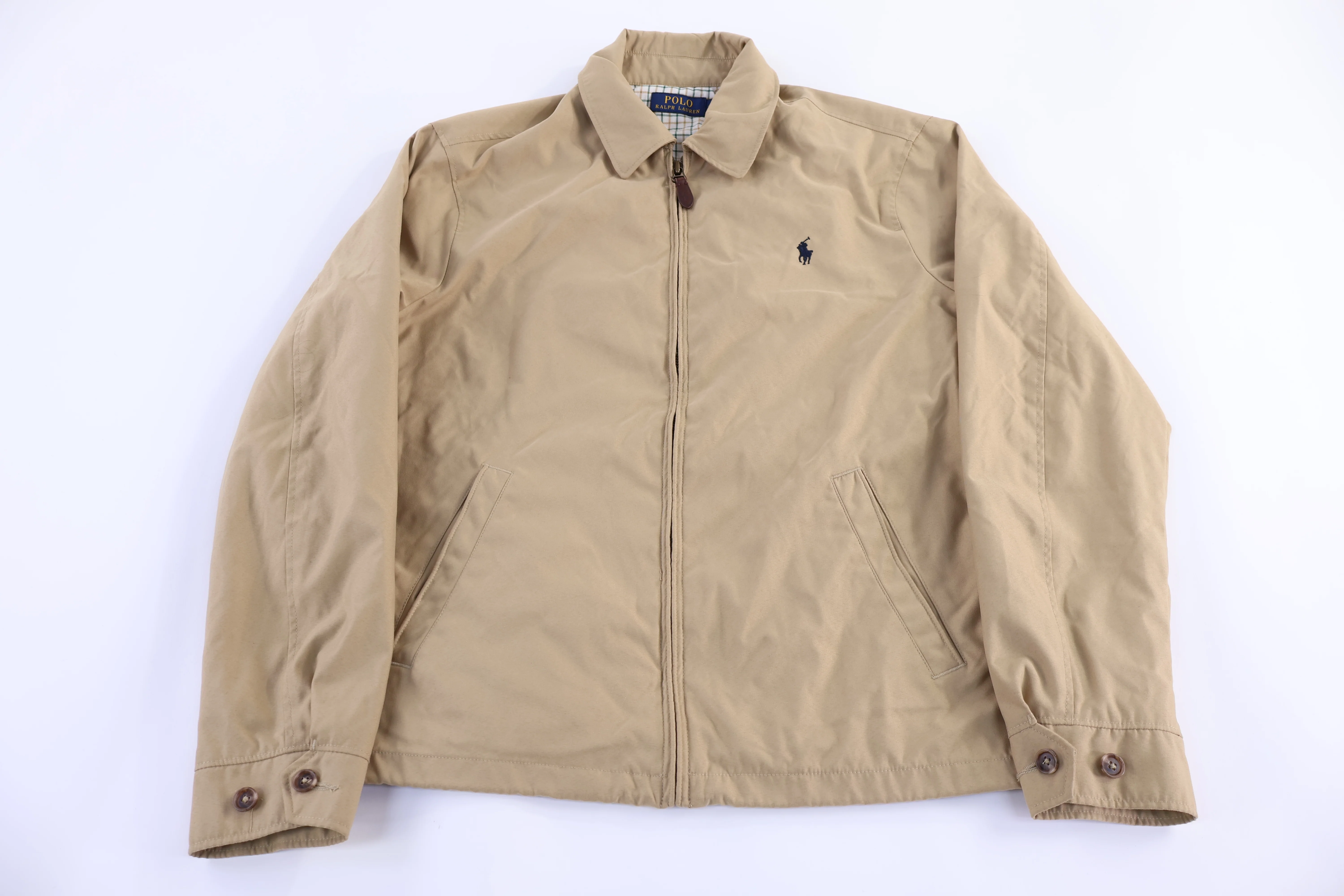 Polo Ralph Lauren Tan Embroidered Logo Full Zip Jacket