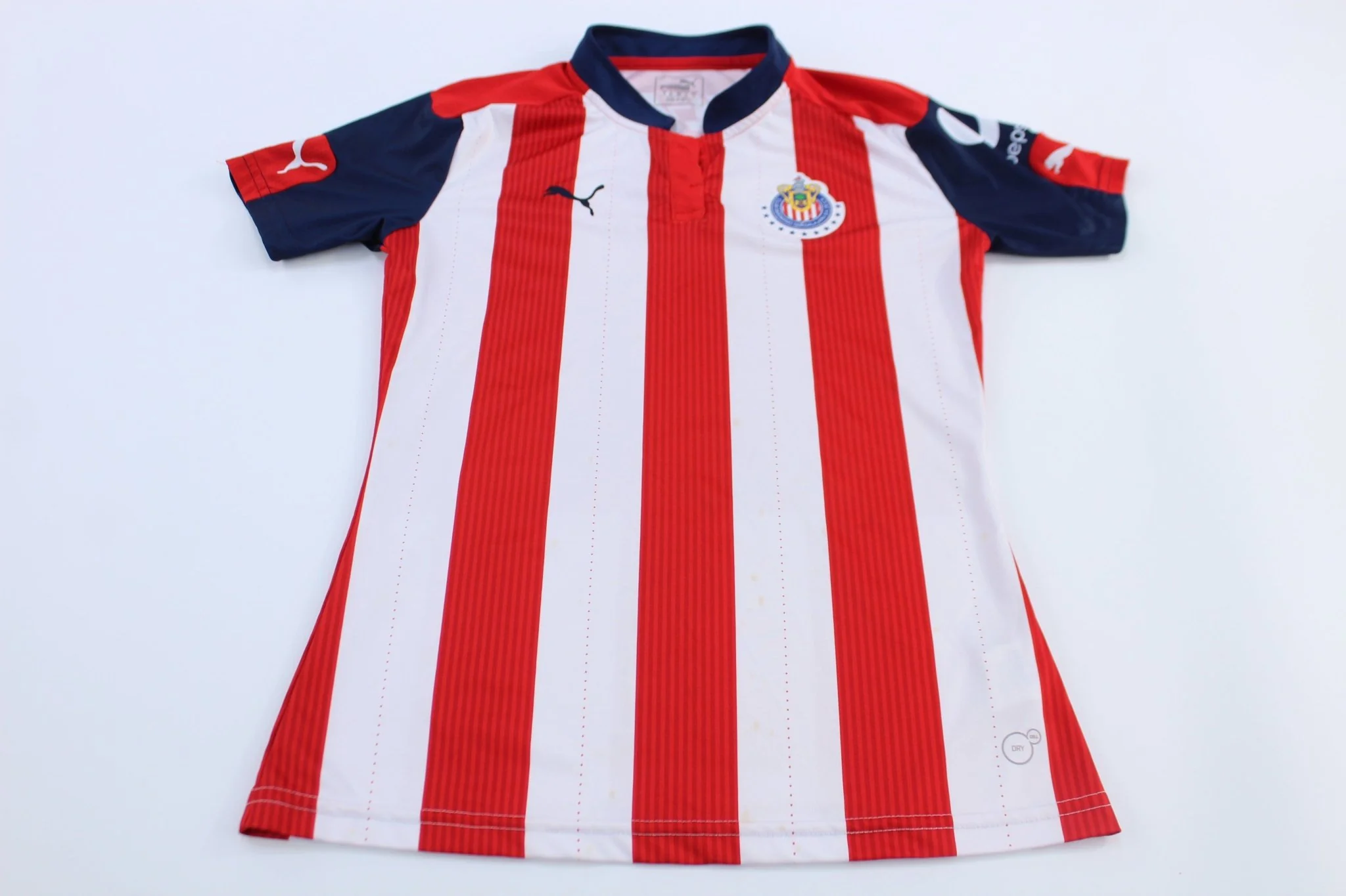 Puma Logo Club Deportivo Guadalajara Striped Soccer Jersey