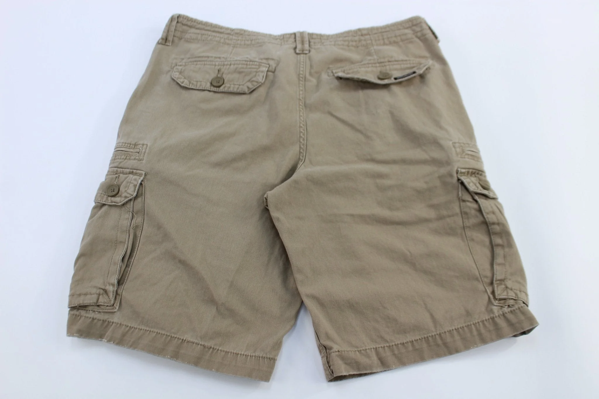 QuikSilver Logo Patch Khaki Cargo Shorts - Image 2