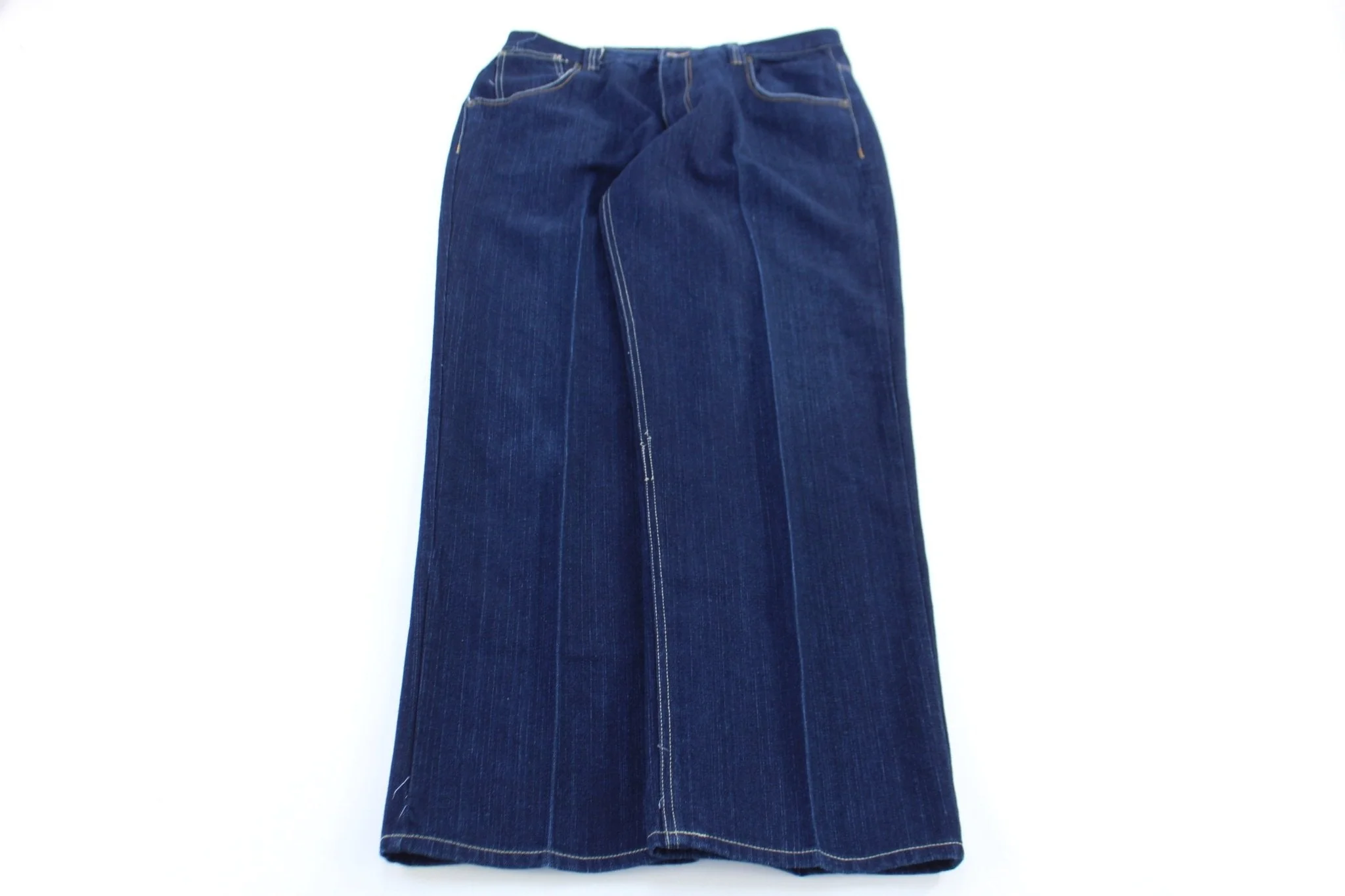 Raw Blue Dark Wash Denim Jeans - Image 2
