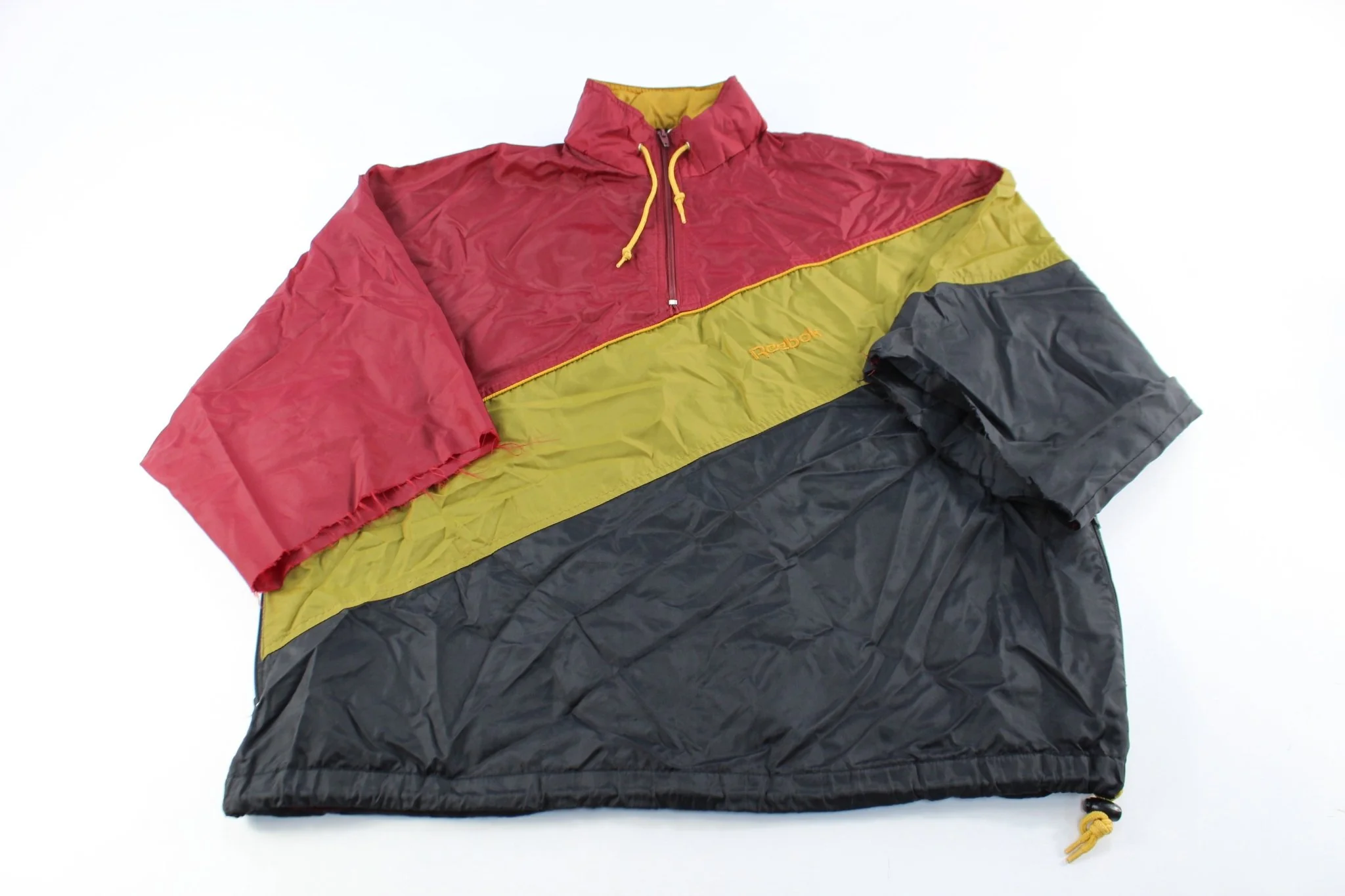 Reebok Embroidered Logo Burgundy, Green, Black Zip Up Jacket
