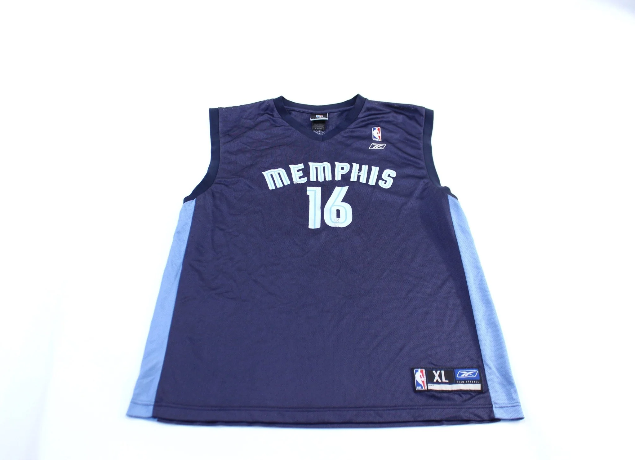 Reebok Embroidered Logo Memphis Grizzlies Mark Gasol Basketball Jersey