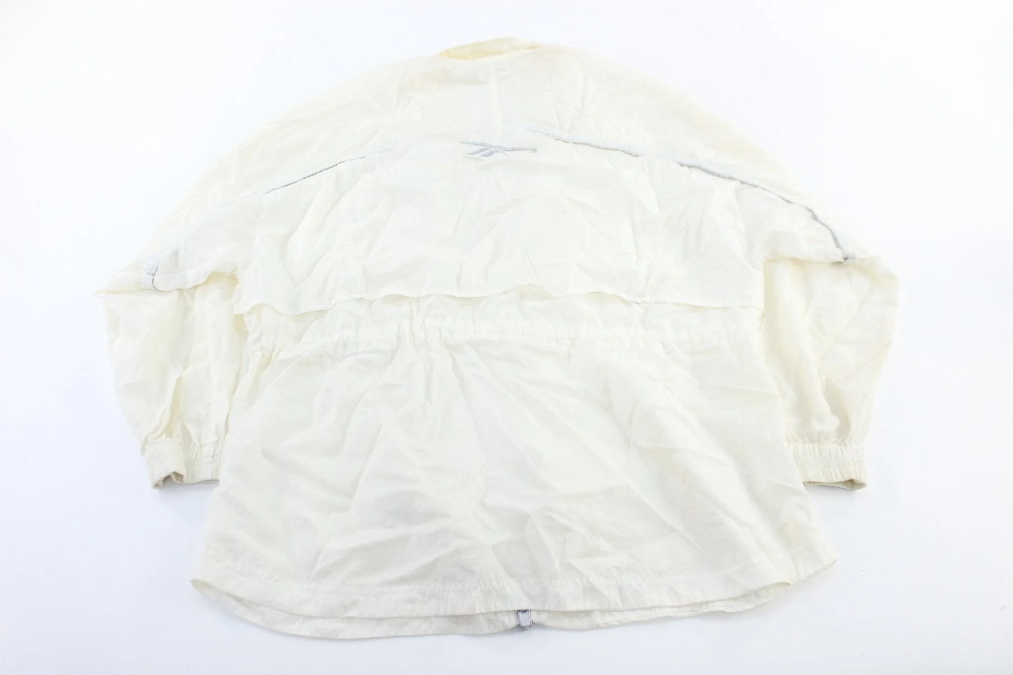 Reebok Embroidered Logo White Zip Up Jacket - Image 2