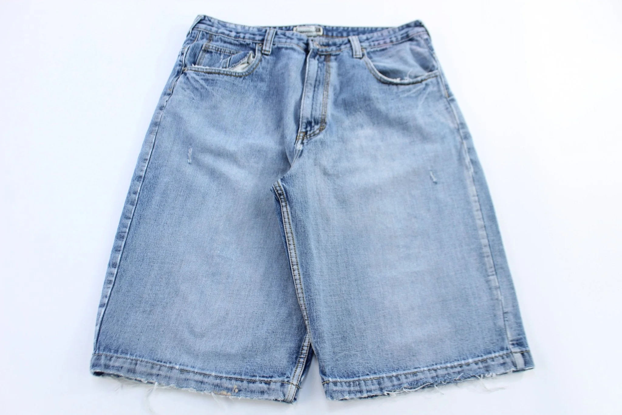 Route 66 Embroidered Light Wash Denim Shorts - Image 2