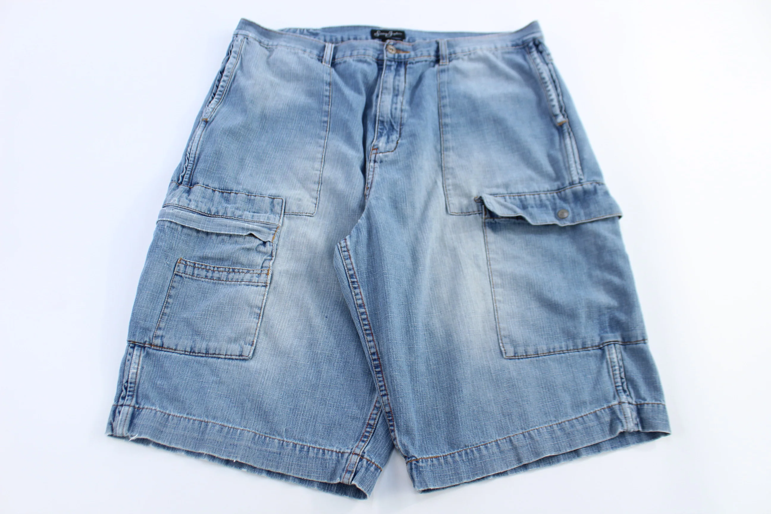 Sean John Light Wash Cargo Shorts