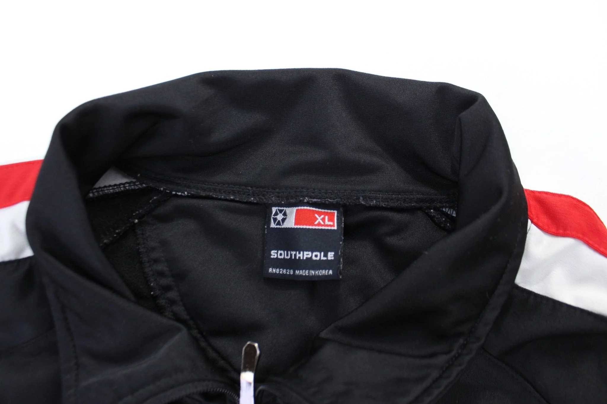 Southpole Embroidered Logo Black, Red & White Full Zip Track Jacket - Image 3