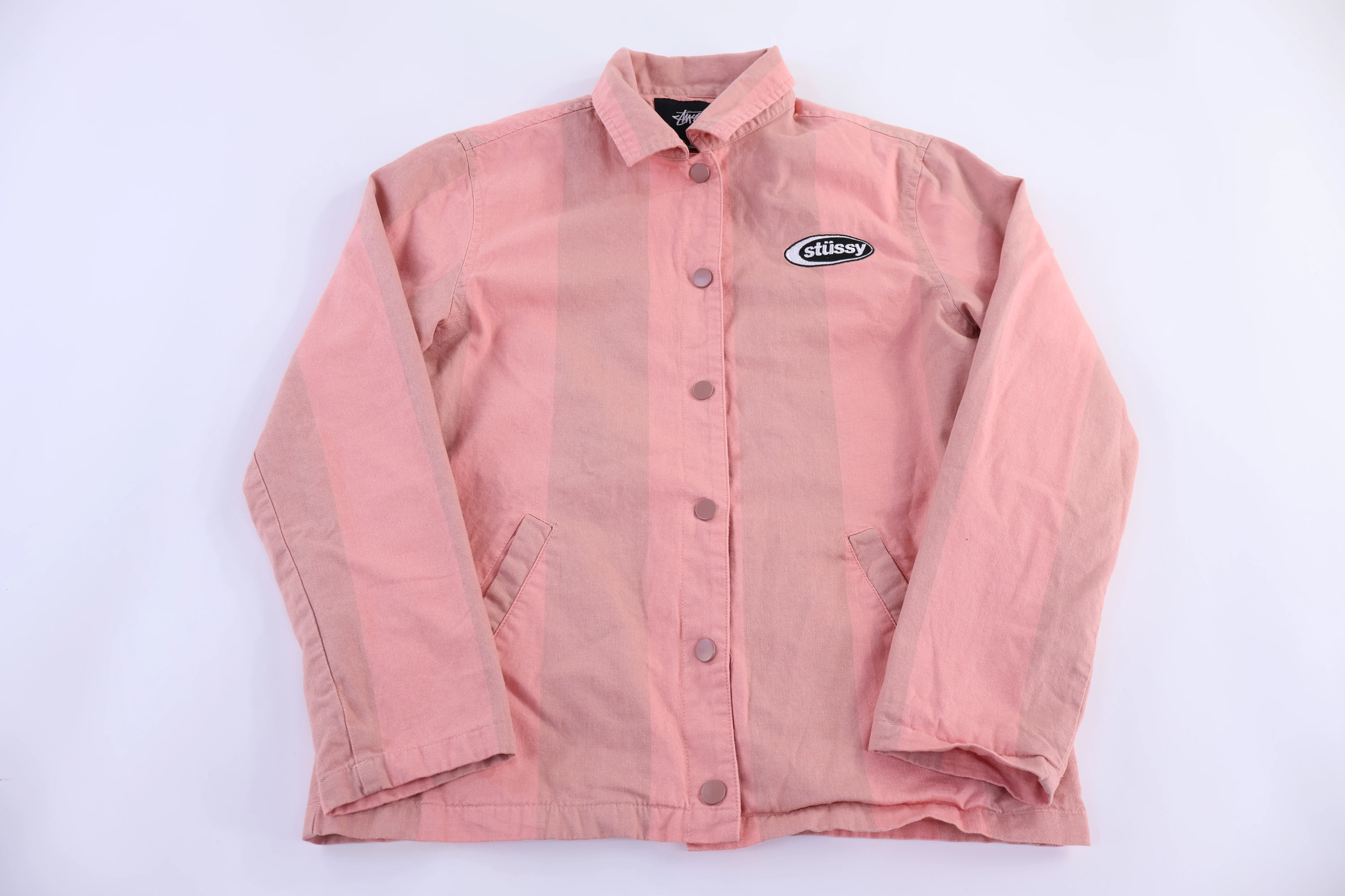 Stussy Pink Coral Full Snap Jacket