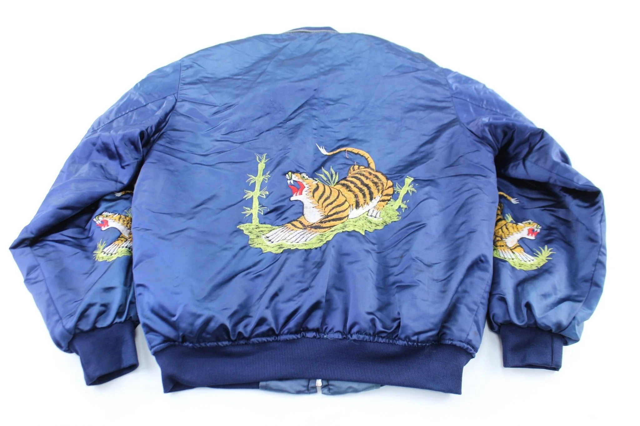 Sukajan Embroidered Tiger Souvenir Bomber Zip Up Jacket - Image 2