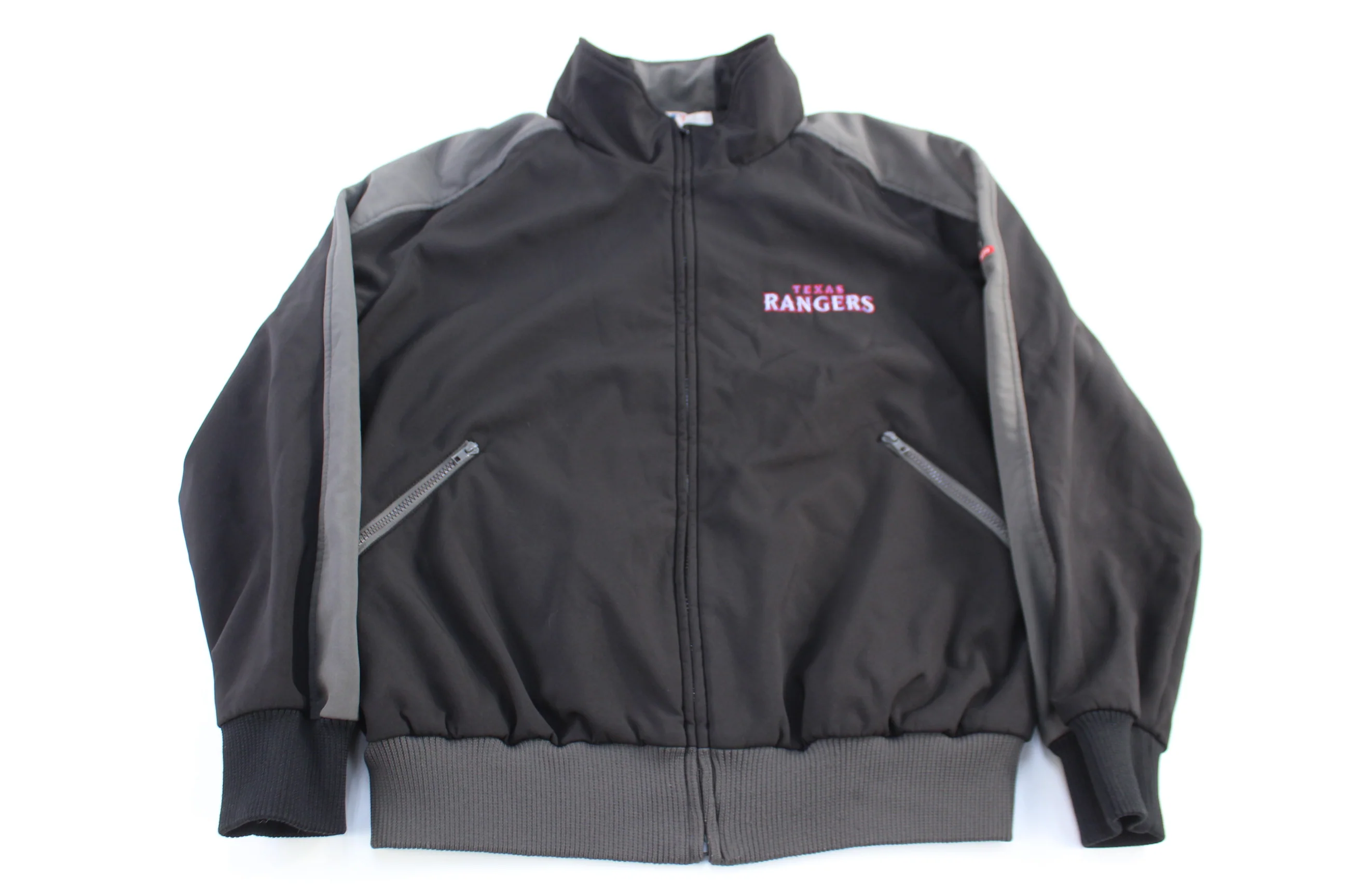 Texas Rangers Baseball Black & Grey Full Zip Jacket